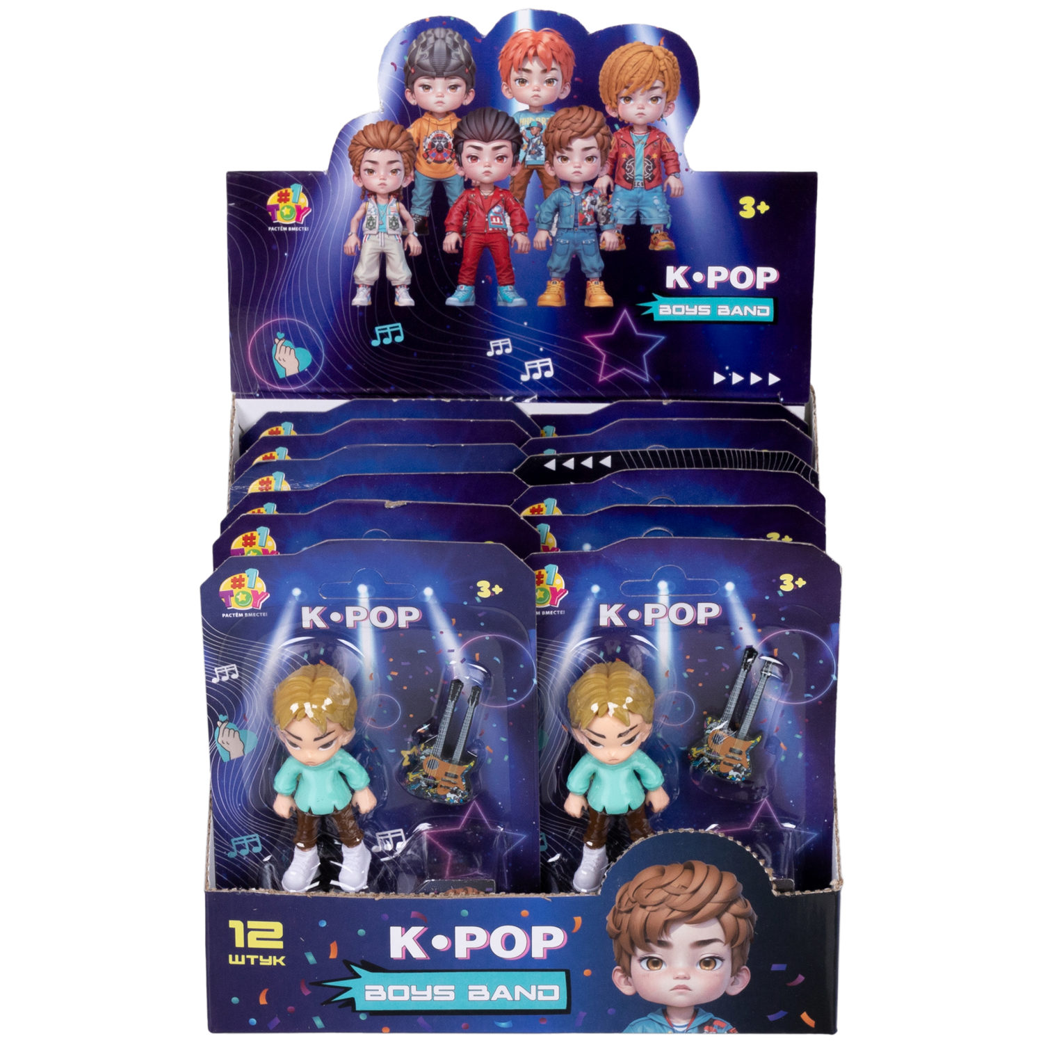 Кукла 1TOY K-POP Boys band с музыкальными инструментами, 6 видов в ассортименте