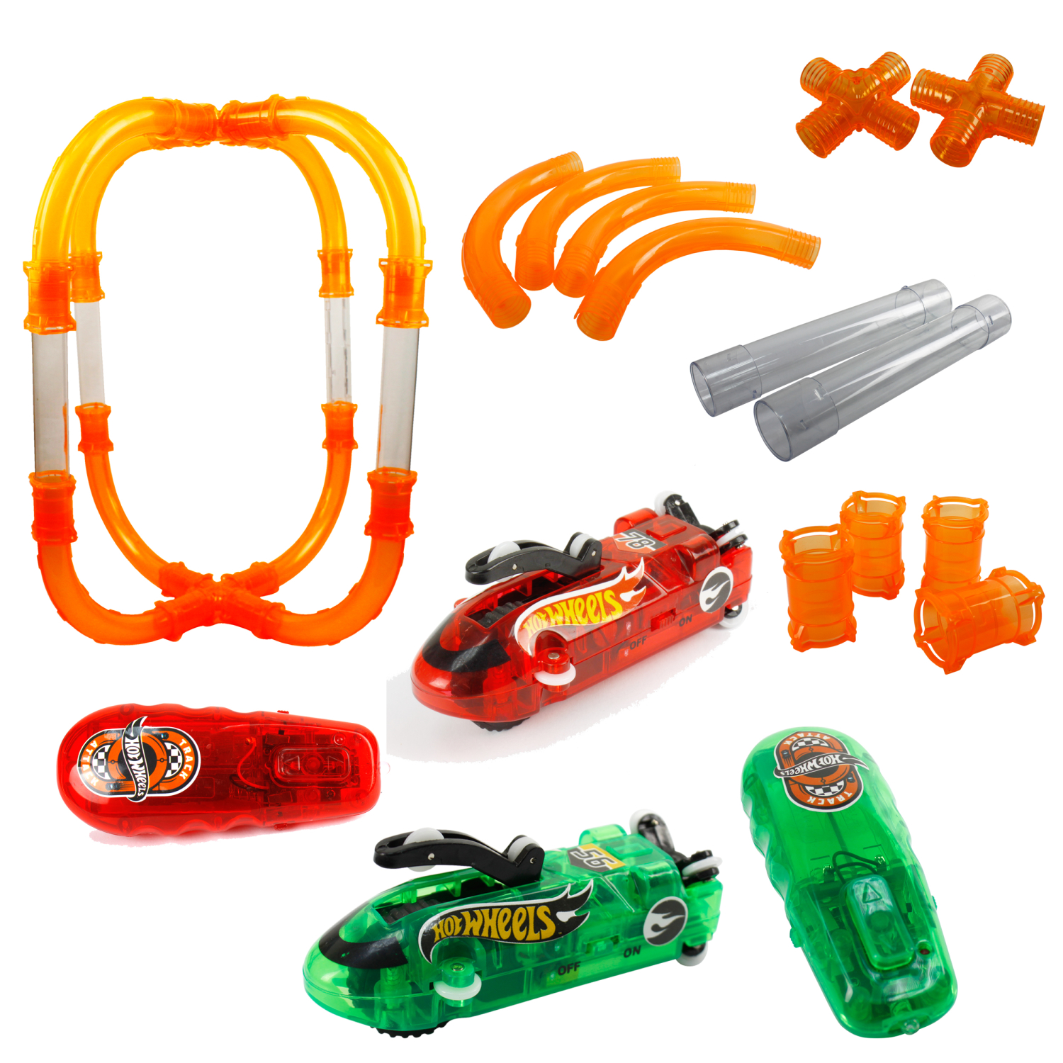 Hot Wheels турбо-трек (39 деталей, ИК управл., 2 болида, со светом)