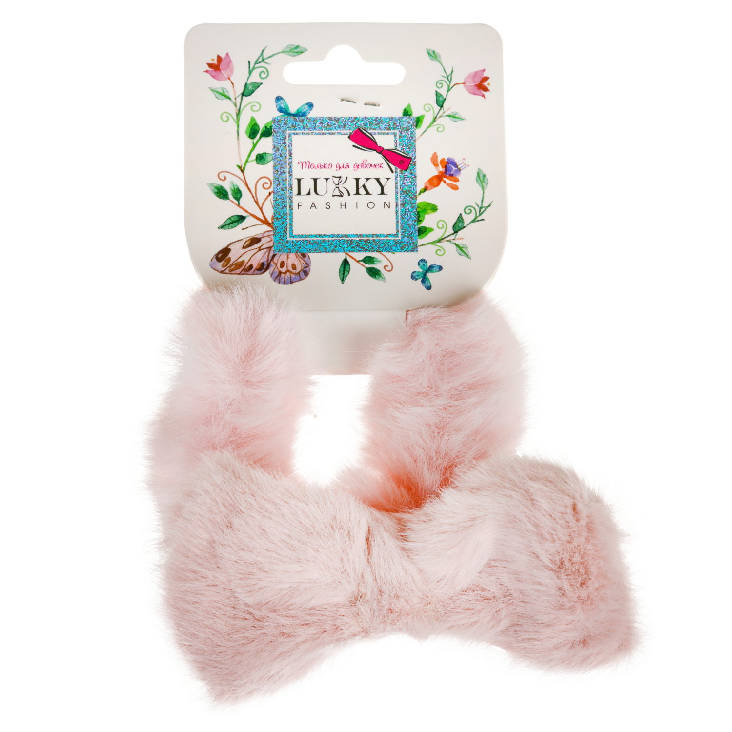 Lukky Fashion резинка д.волос плюш Бантик, 2 цв.микс
