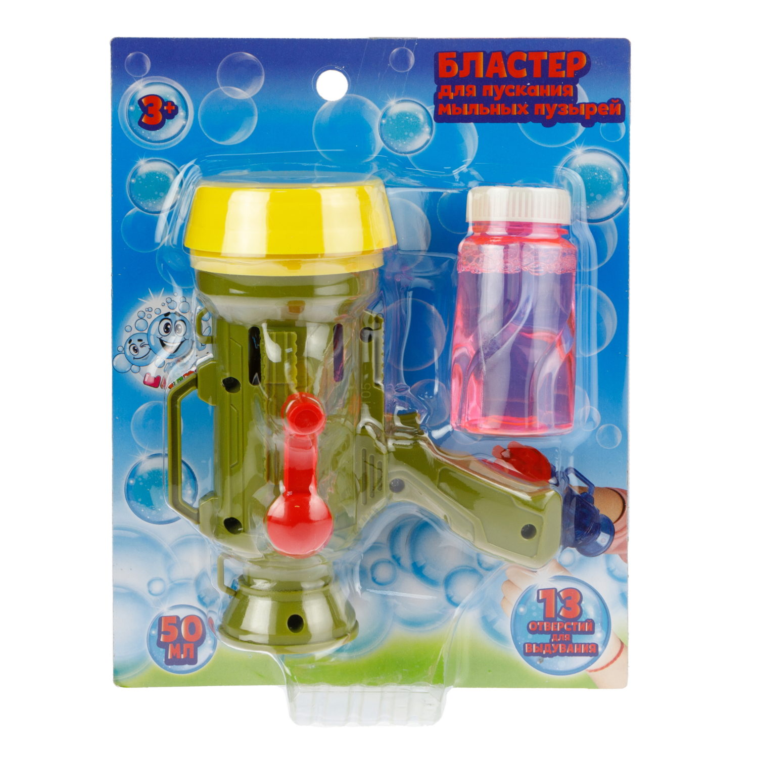 Мыльные пузыри 1TOY Мы-шарики! бластер механический 50 мл, 13 стволов