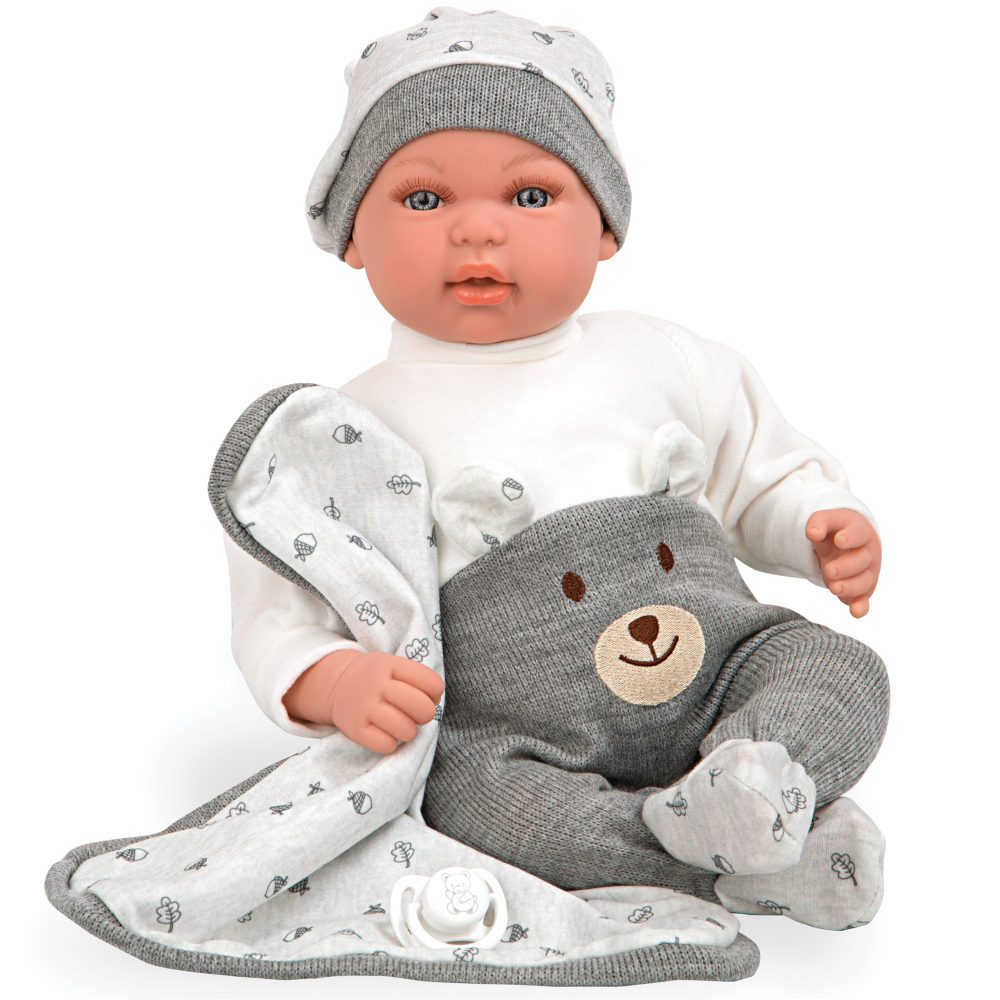 Испанская кукла для девочки Arias reborn, мини реборн, пупс, реалистичная, интерактивная, мягконабивная, 40 см