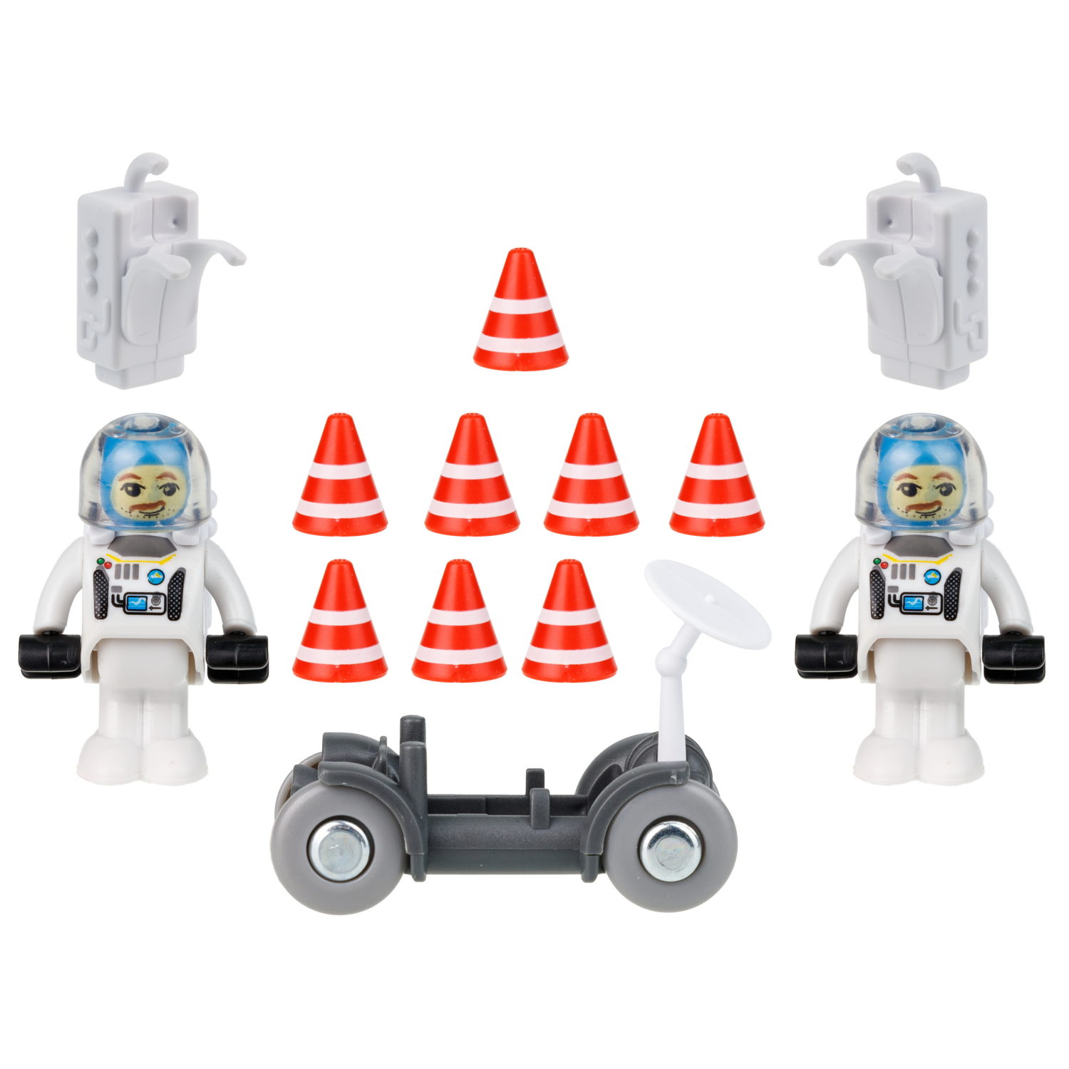 Деревянная железная дорога 1TOY GOODOK "Космопорт" с электропоездом и аксессуарами, 89 деталей