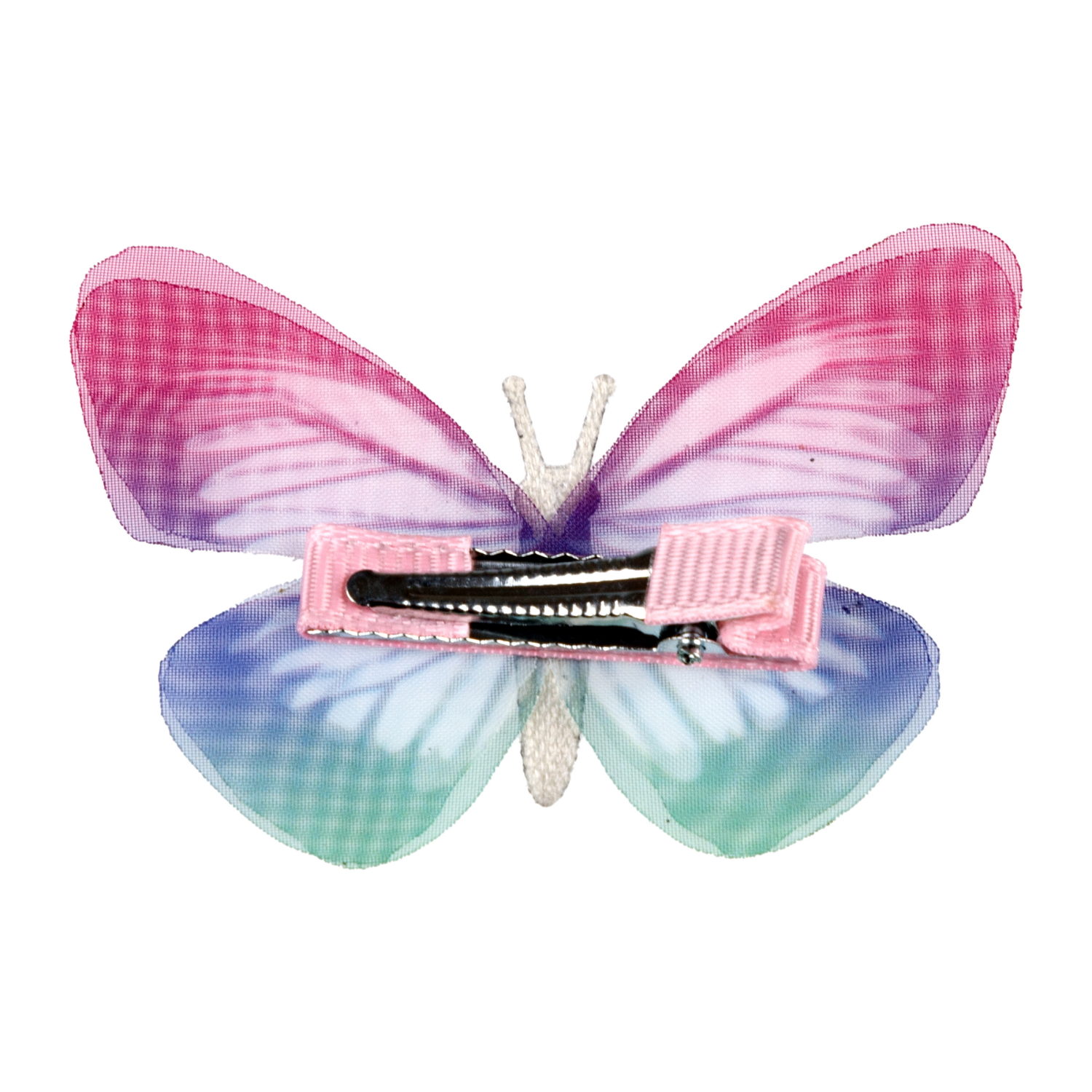 Заколки для волос Lukky Fashion Бабочки Шифон Принт, детские, для девочки, зажимы, 2 цвета в ассортименте, набор 2 шт.