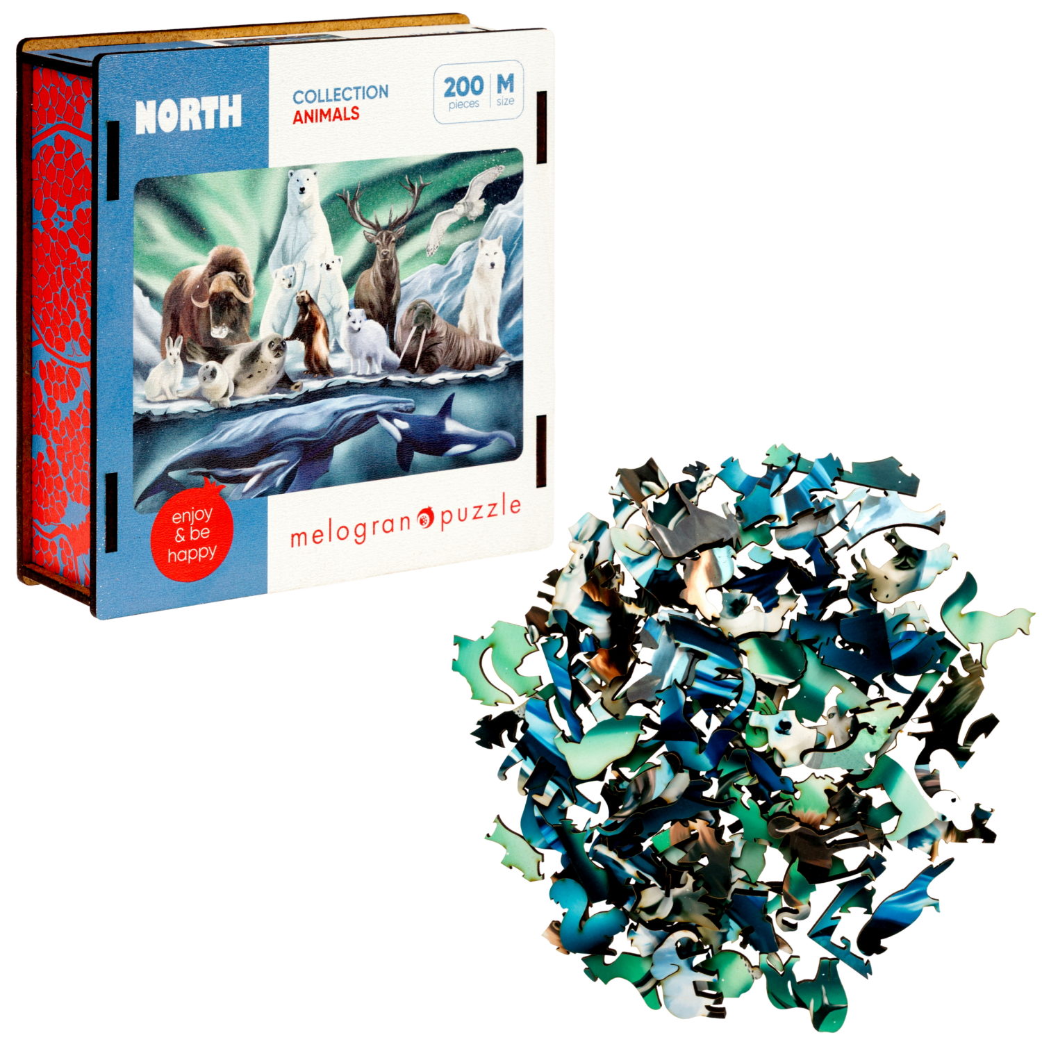 Деревянные пазлы Collection Animals Животные Севера, 80 деталей