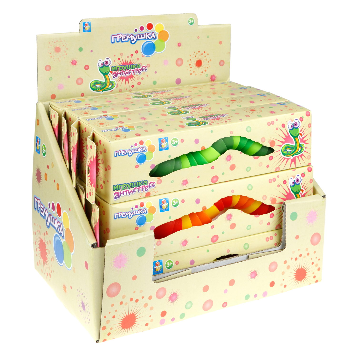 Змейка 1TOY Гремушка , 3 цвета в ассортименте
