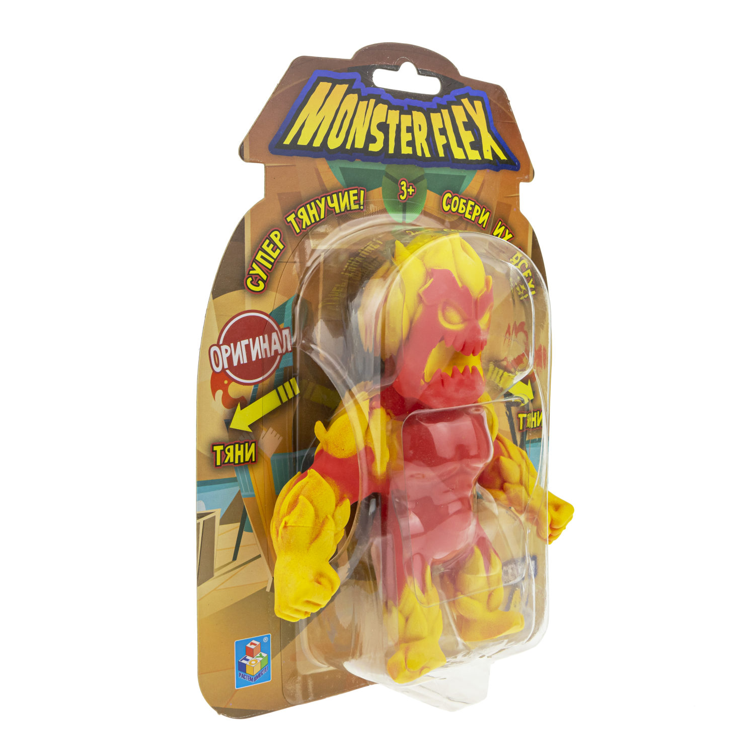 Тянущаяся фигурка 1TOY Monster Flex серия 4, Огненный монстр тянучка, 15 см