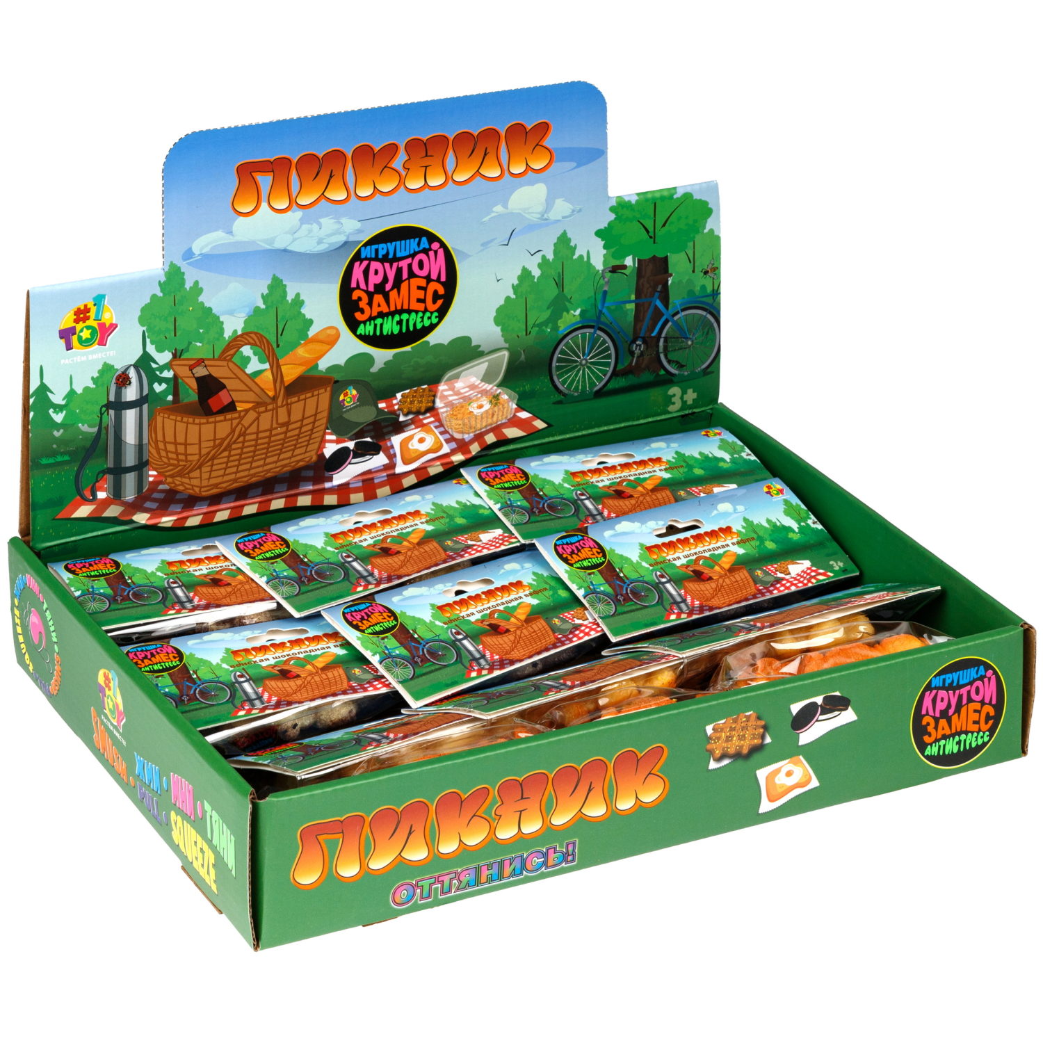 Игрушка-антистресс 1TOY Крутой замес «Пикник», «Венская шоколадная вафля», в ассортименте