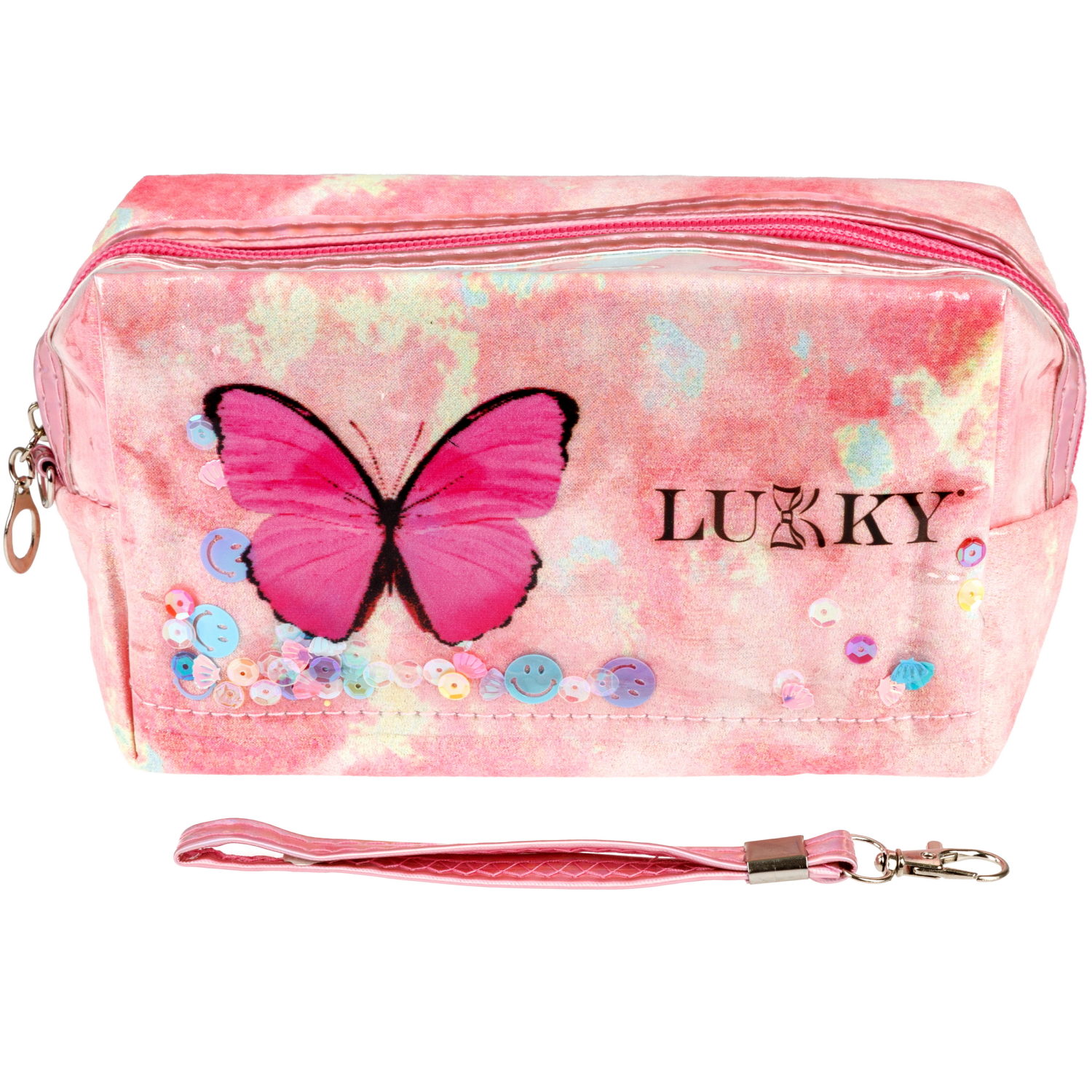 Косметичка с подвижными блёстками Lukky Butterfly Style, 18*10*8 см