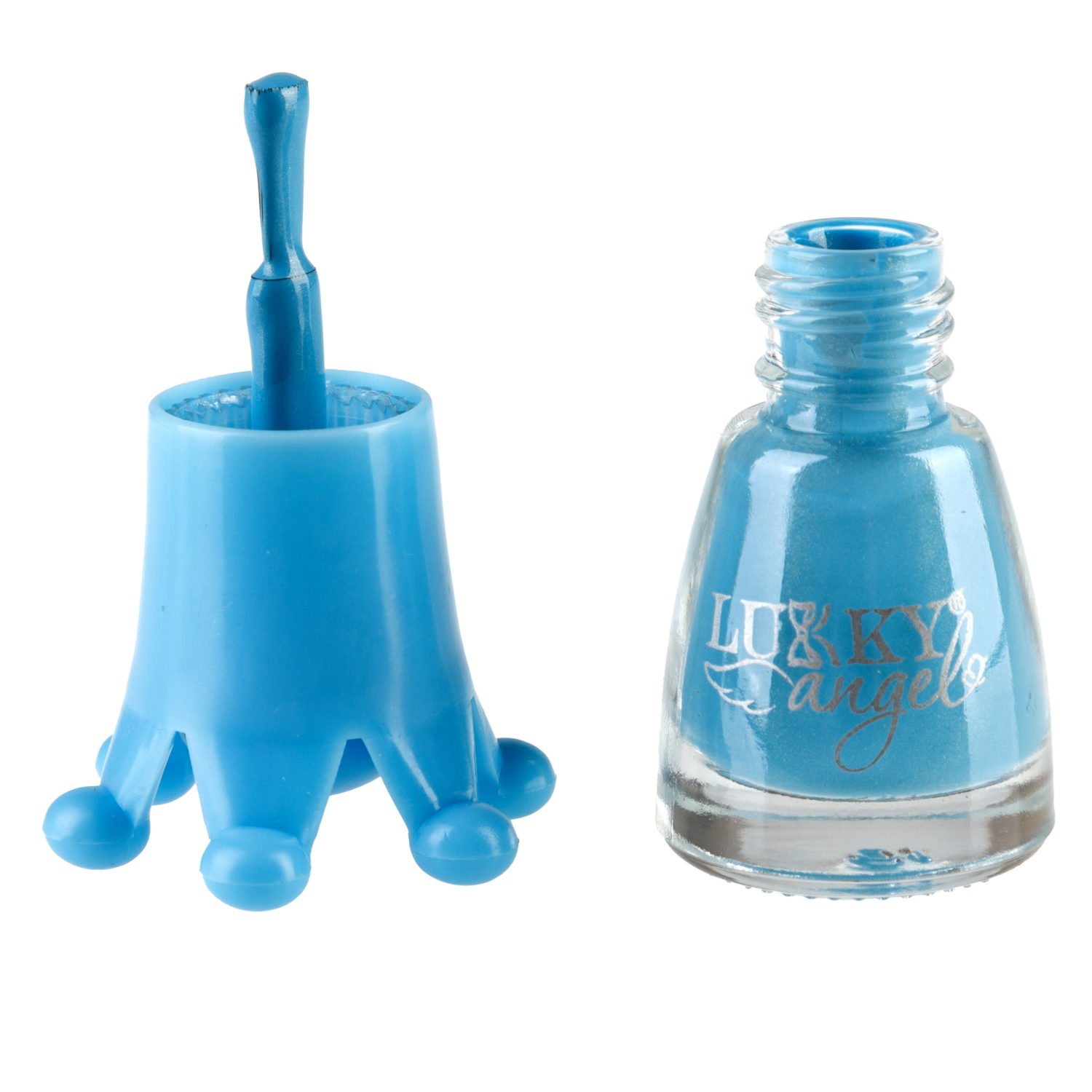 Lukky Angel Лак для ногтей, смываемый водой, голубой перламутр, с ароматом клубники, 5 ml, блистер