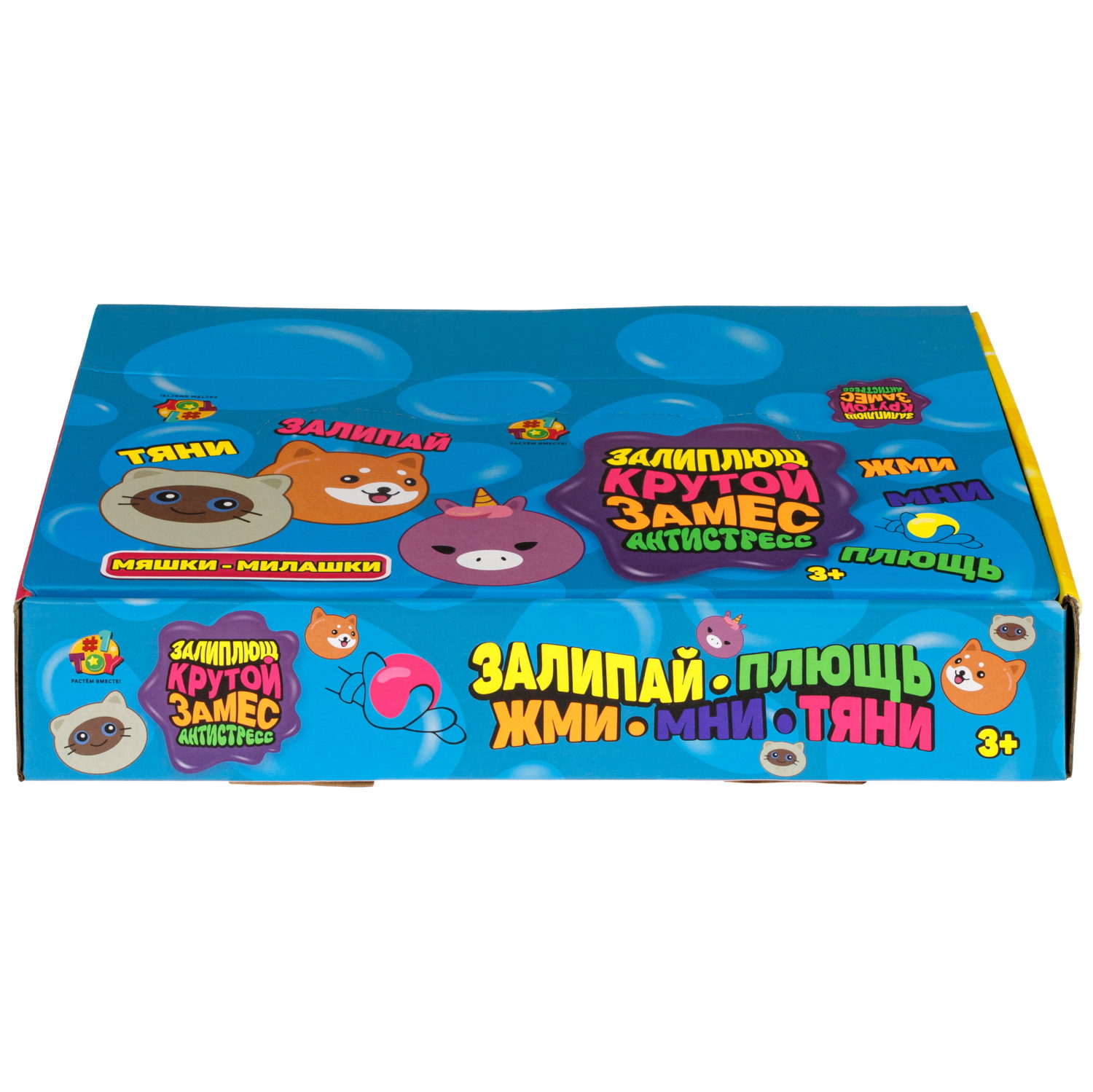 Игрушка-антистресс 1TOY Крутой замес Залиплющ, Мяшки-милашки, 7*7,5*5,5 см, в ассортименте кот, корги, единорог