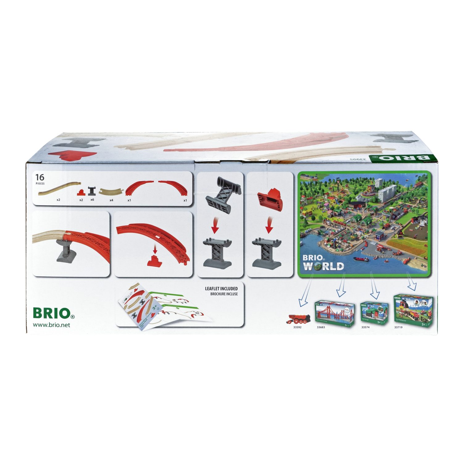 Рельсы для деревянной железной дороги BRIO Ascending Curves, 16 элементов