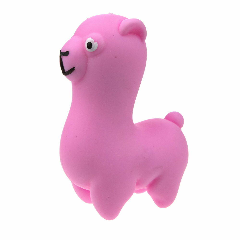 Антистресс-игрушка для рук 1TOY Крутой замес Лама розовая, жмякалка, мялка, тянучка