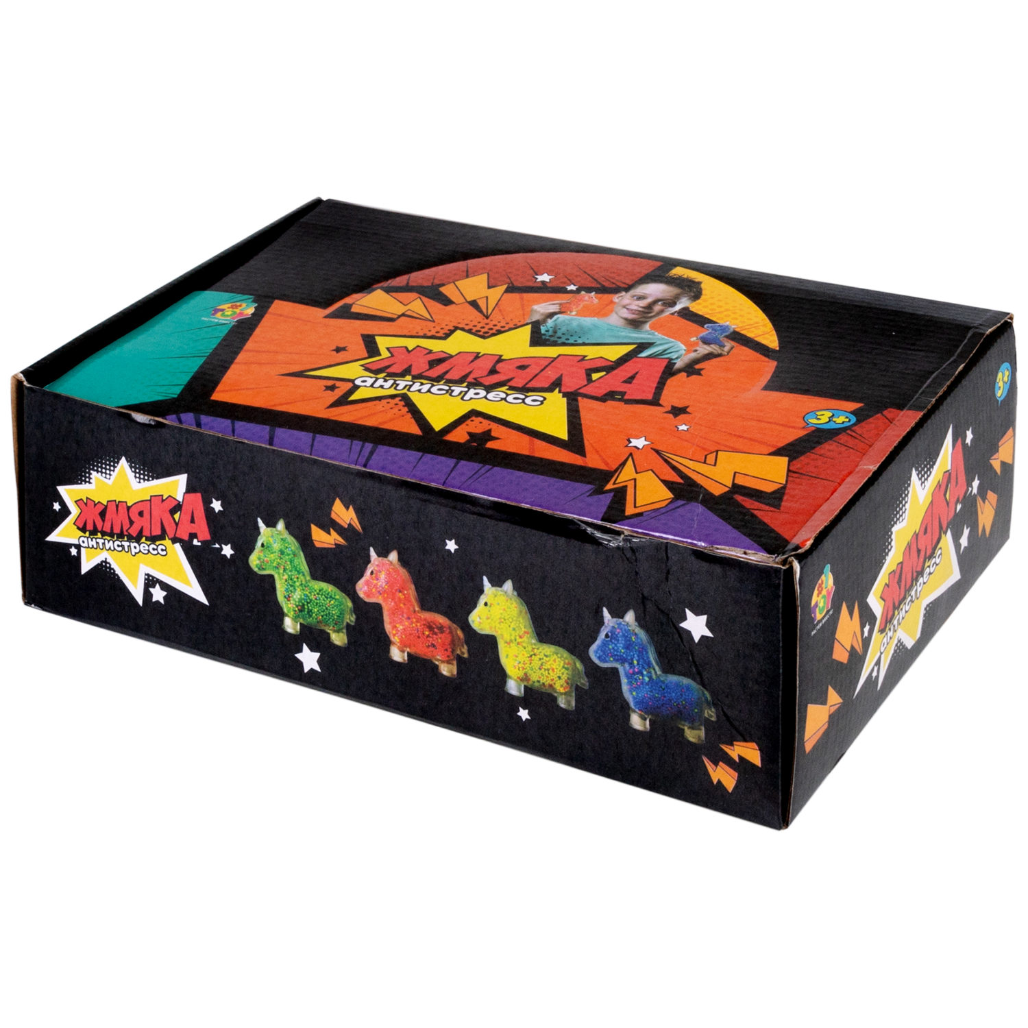 1toy Жмяка единорог с пенопластовыми шариками, 11х8 см, 4 вида в ассортименте