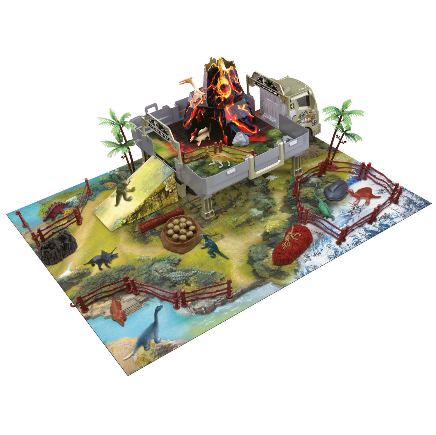 1toy Транспаркинг парковка-грузовик трансформер "Военная техника"