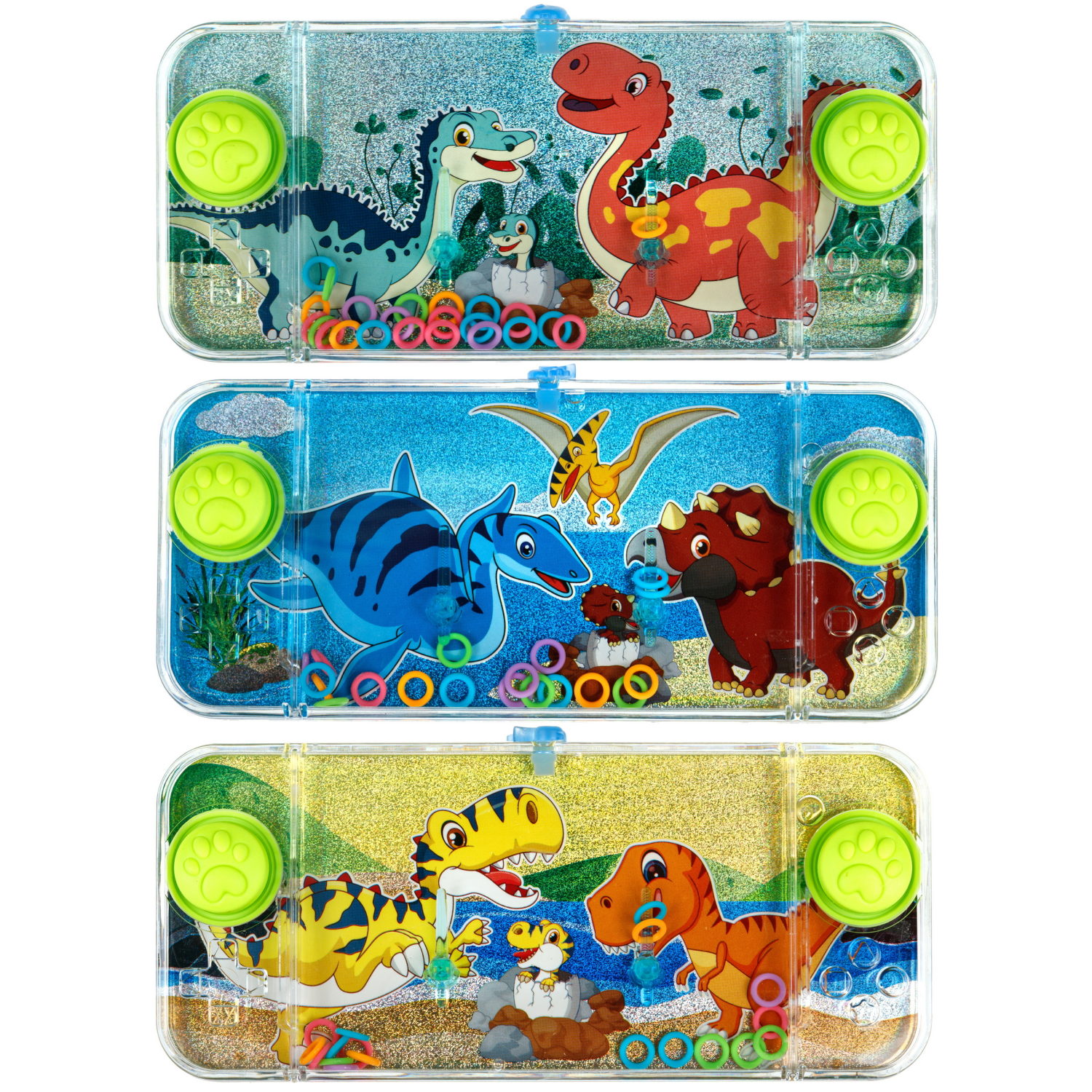 Водный тетрис 1TOY Игра с водой Насади колечки Динозавры, 15,5х7х2 см, 3 вида