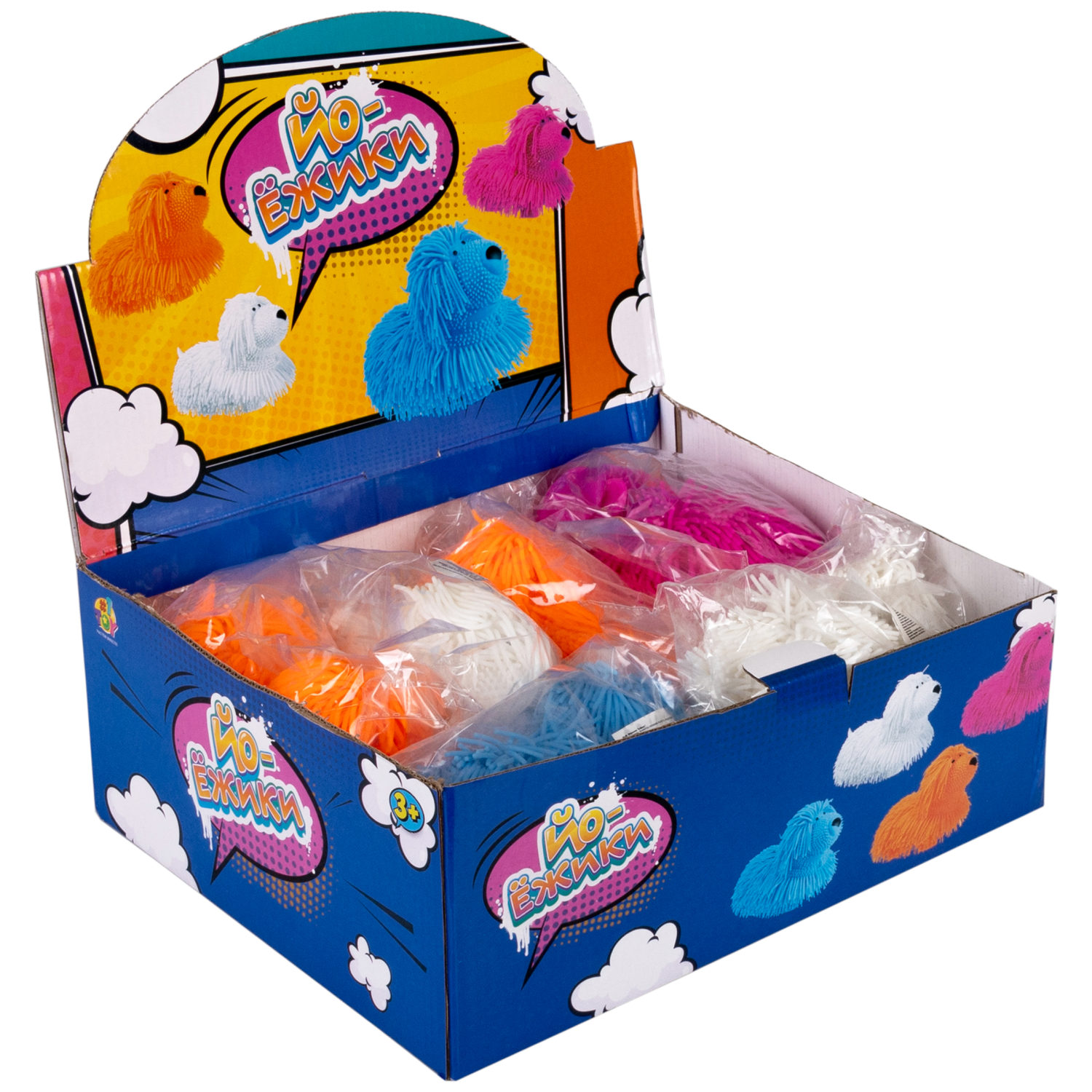 Игрушка-антистресс для рук 1toy Йо-Ёжики, "Собака" 20 см, 4 цвета в ассортименте