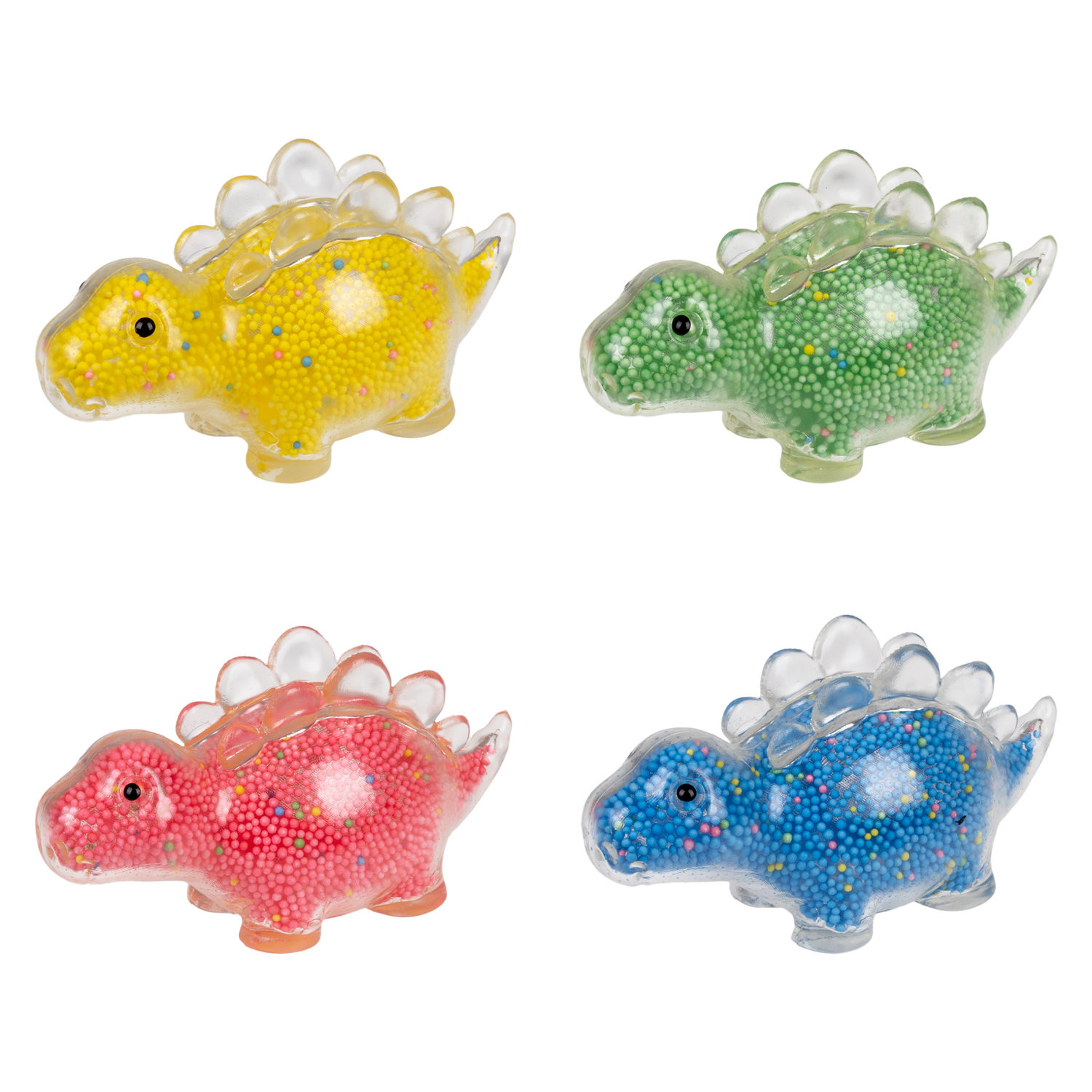 1toy Жмяка стегозавр с пенопластовыми шариками, 11х5 см, синий