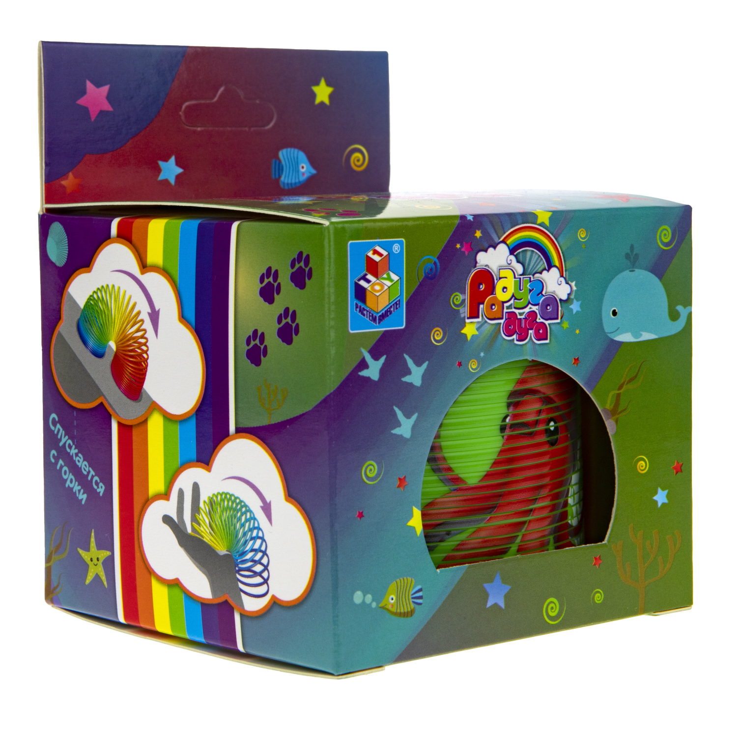 1TOY пружинка Радуга-Дуга морские обитатели, 4 вида в ассортименте