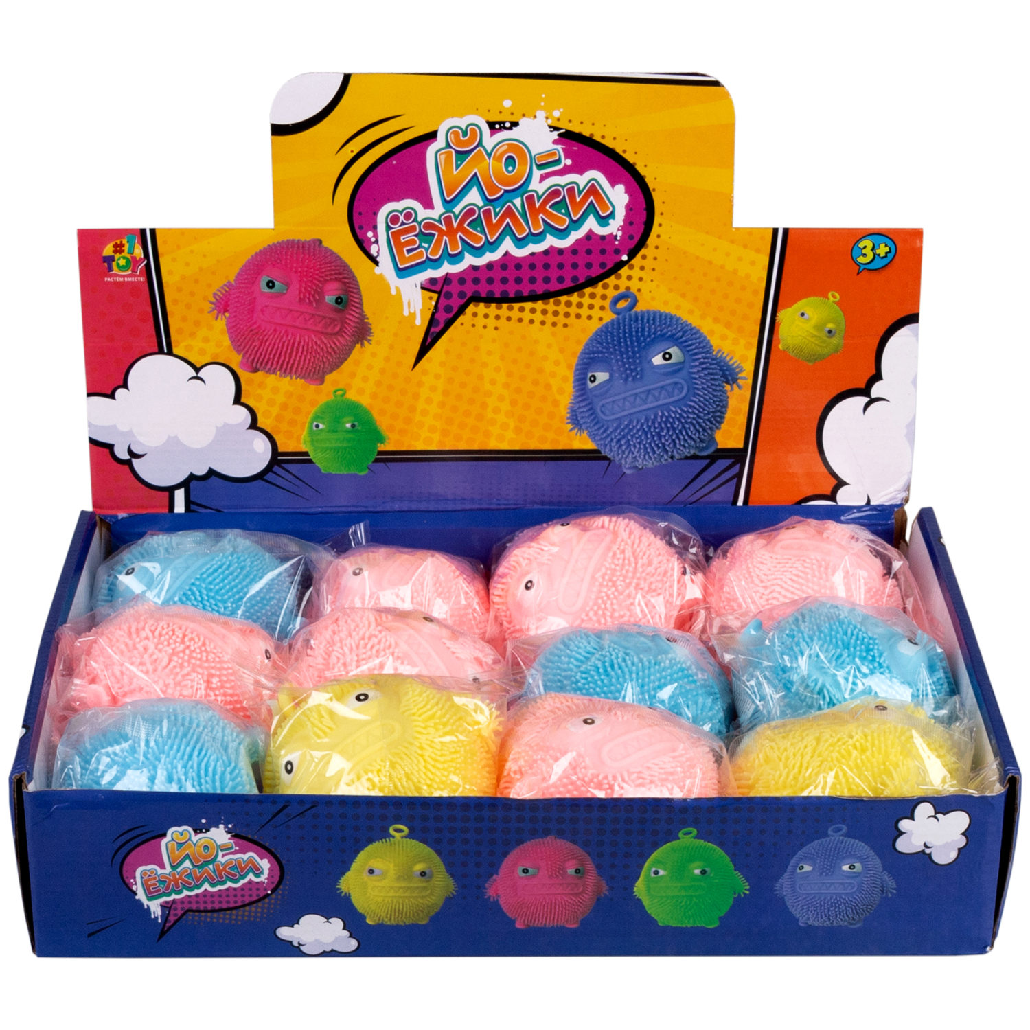 1Toy Йо-Ёжик "Монстры", 8х8 cм, 4 вида в ассортименте