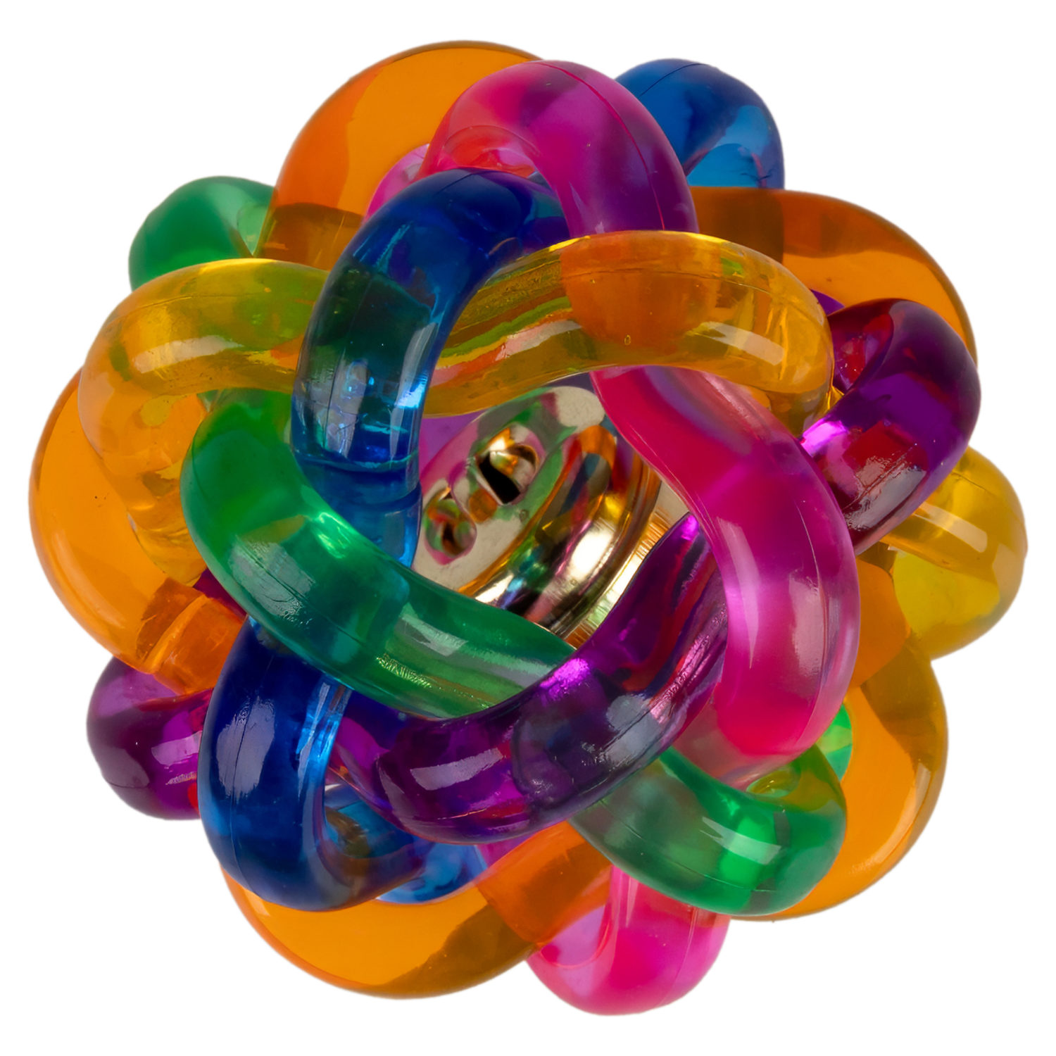 1toy мячик-попрыгун плетенка-спагетти 7 см прозрачный