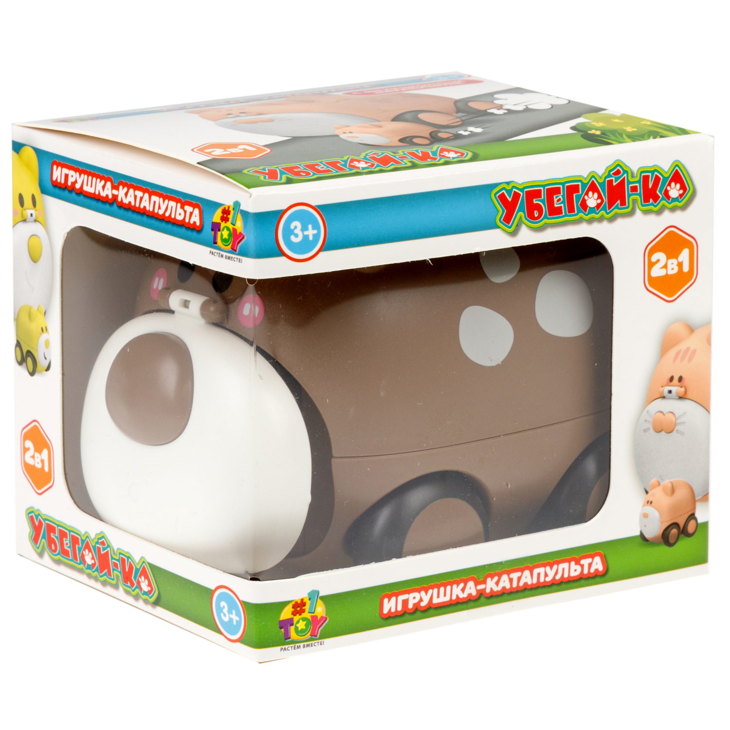 Медведь игрушка-катапульта с детёнышем 1TOY УБЕГАЙ-КА