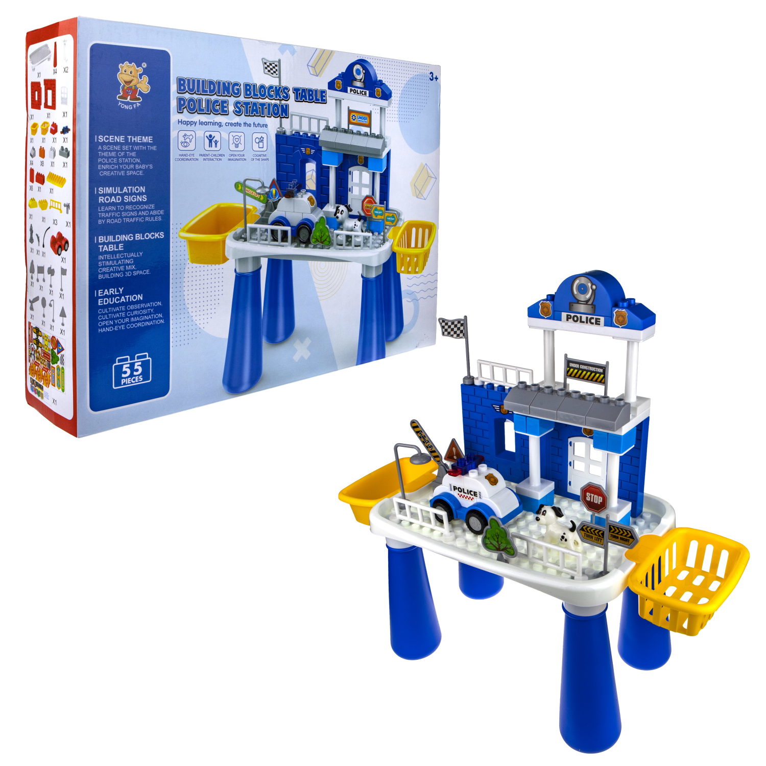 Наб.столик конструктор Полицейская станция 55 дет., в кор.43*9,5*32см