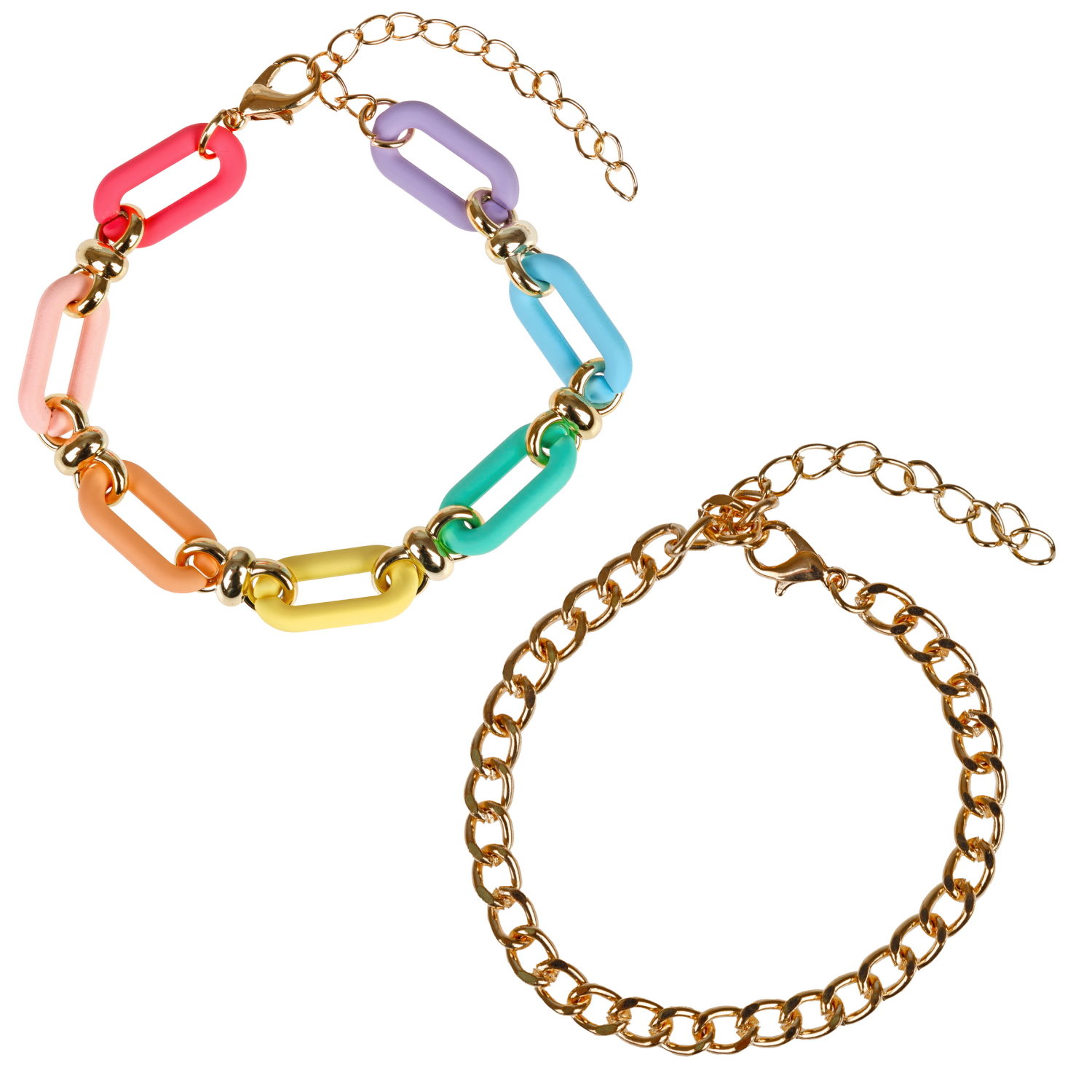Набор из 2 браслетов-цепочек Lukky Fashion с цветным матовым пластиком