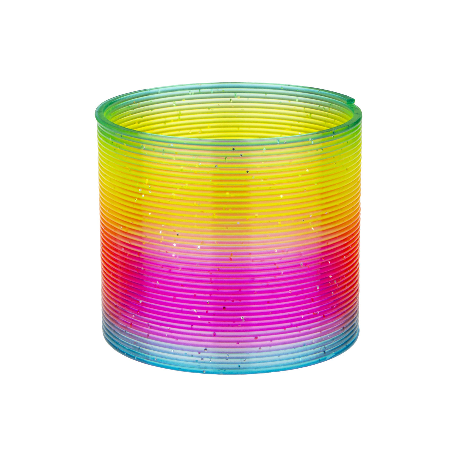 1toy пружинка Радуга-Дуга блестки неон. 7,6*6,5см.в кор.8*8*10,5см