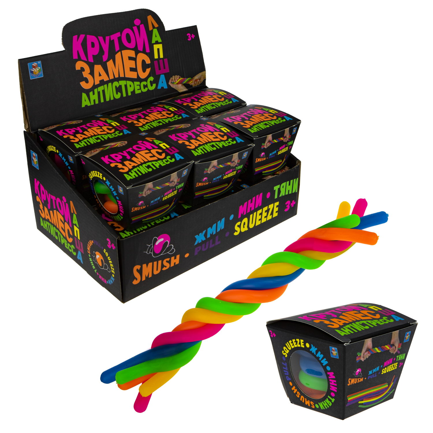 1TOY Крутой замес, игрушка-антистресс, лапша тянущаяся, 1 шт.