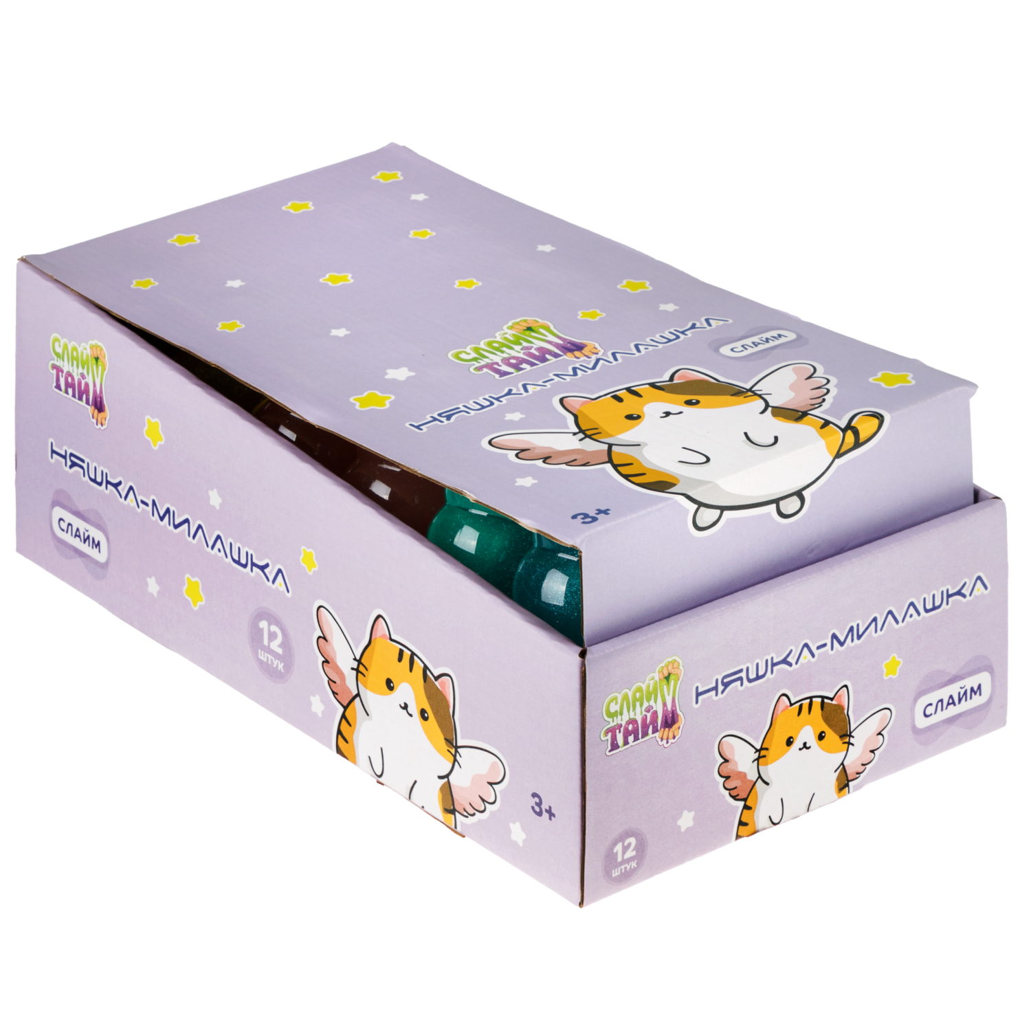 Антистресс-игрушка 1TOY Крутой замес Слайм цветок в банке, 8,3х4,7х12,4 см