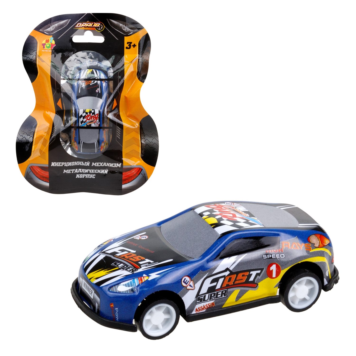 1toy Драйв Микромашинка, металлическая, инерционная, в ассортименте 92 вида