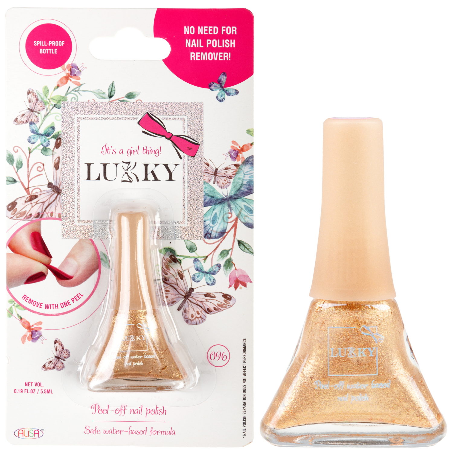 Лак Lukky цвет 096 Золотой Металлик, блистер