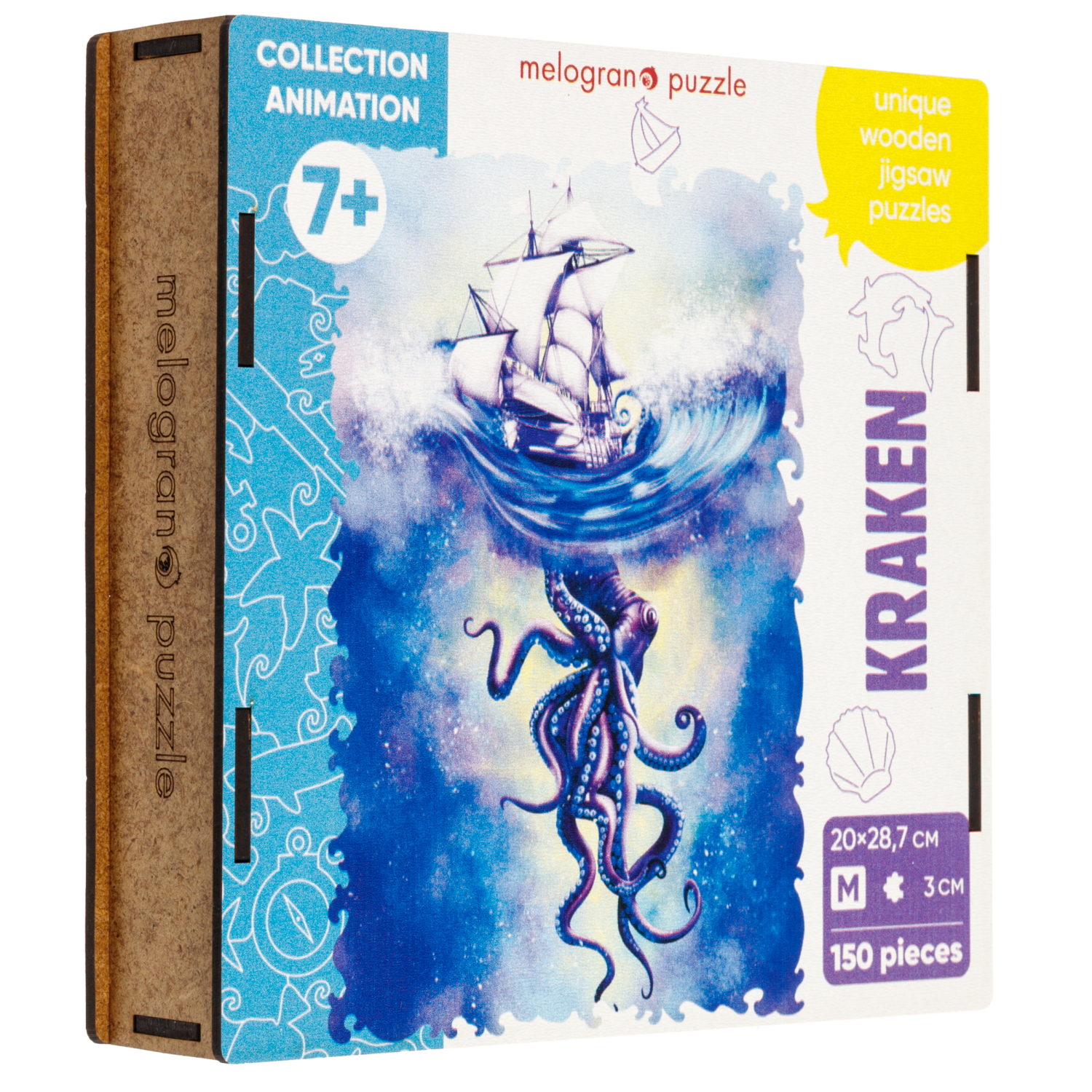 Деревянные пазлы Collection Animation Кракен, 150 деталей