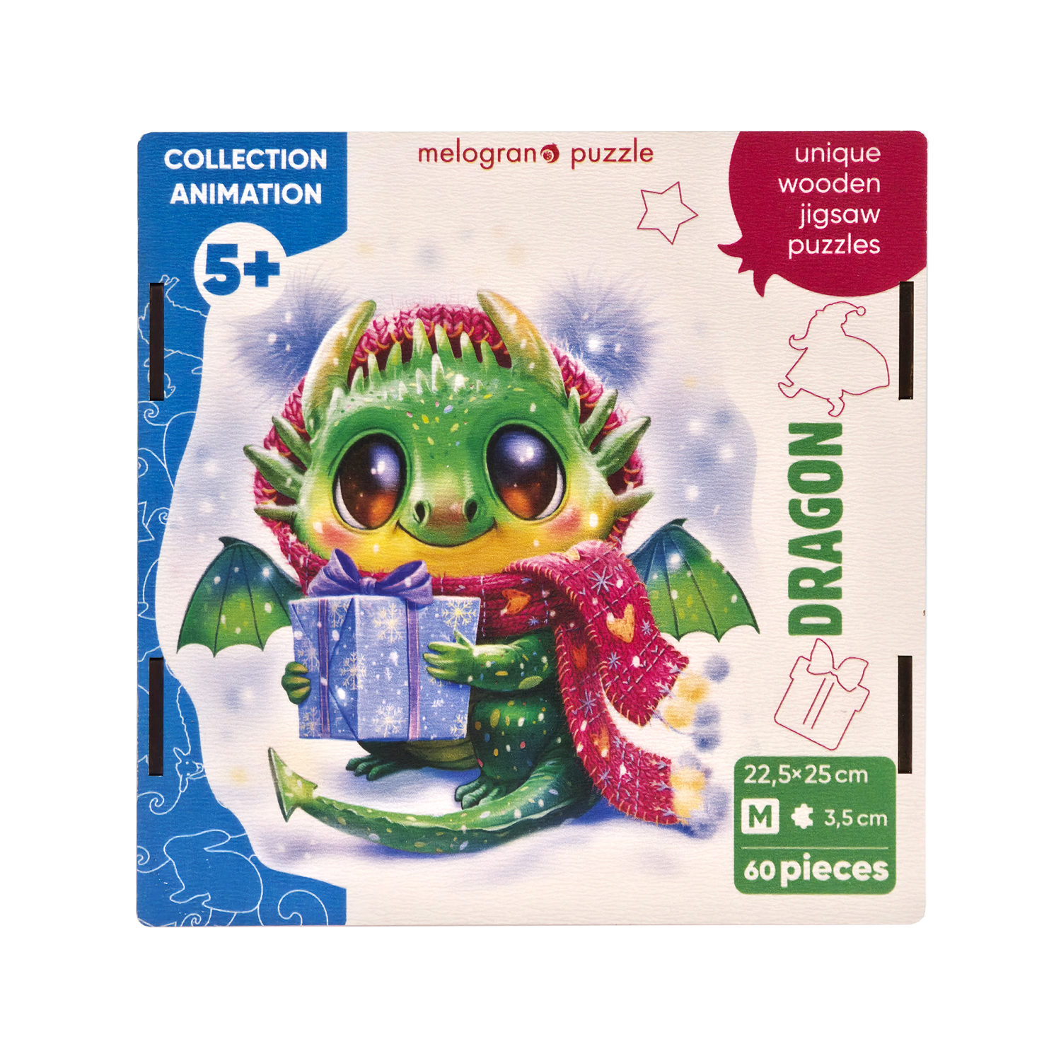 Деревянные пазлы Collection Animals Дракончик, 60 деталей