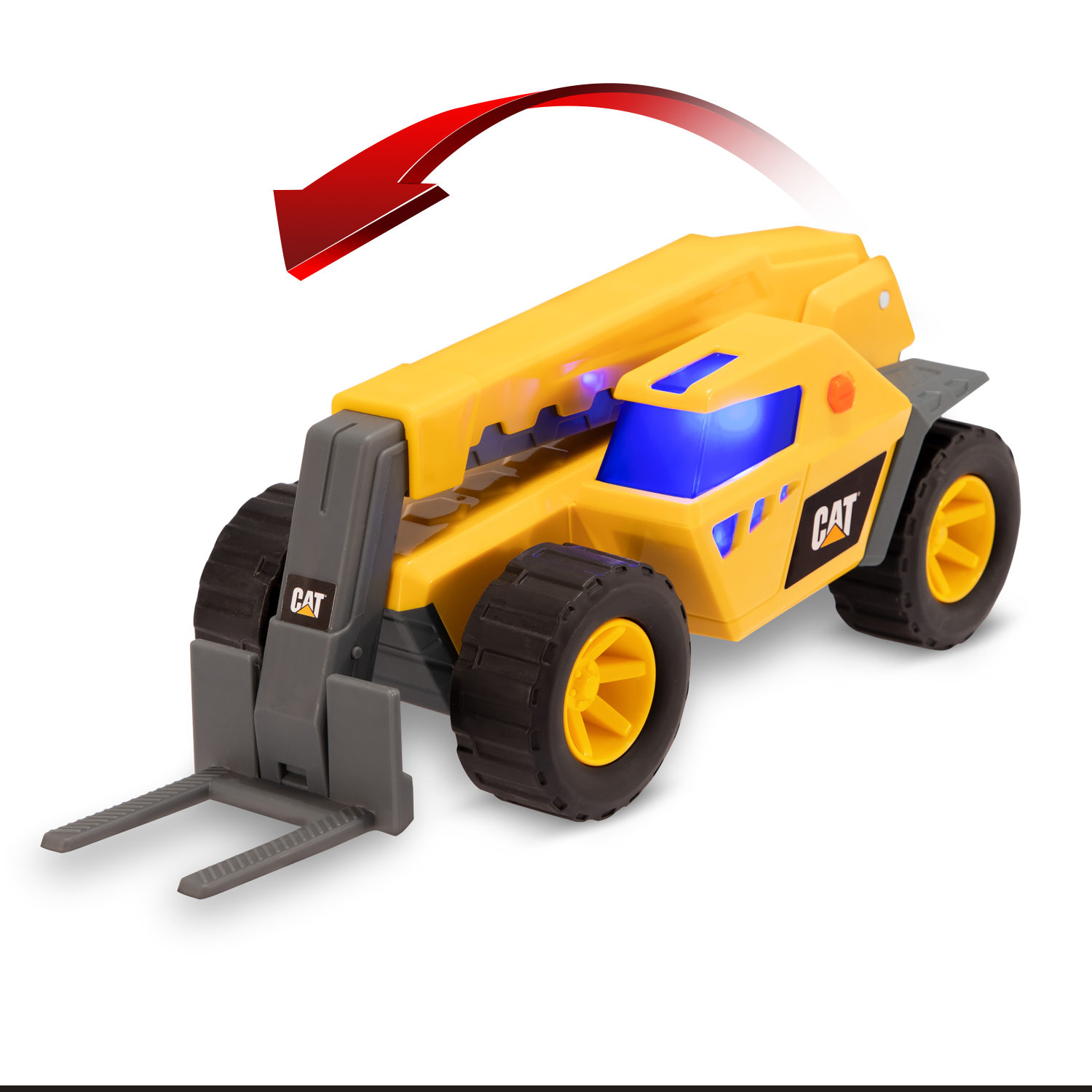 Автокран игрушка CAT большой для песочницы, строительная техника, машинка со звуком