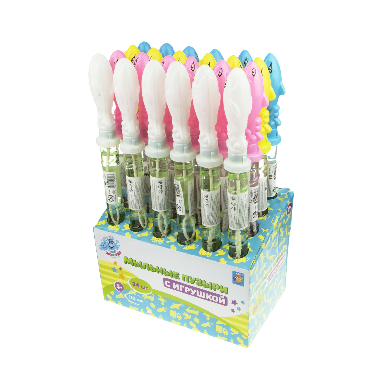 Мыльные пузыри 1TOY Мы-шарики! колба с игрушкой акула 110 мл