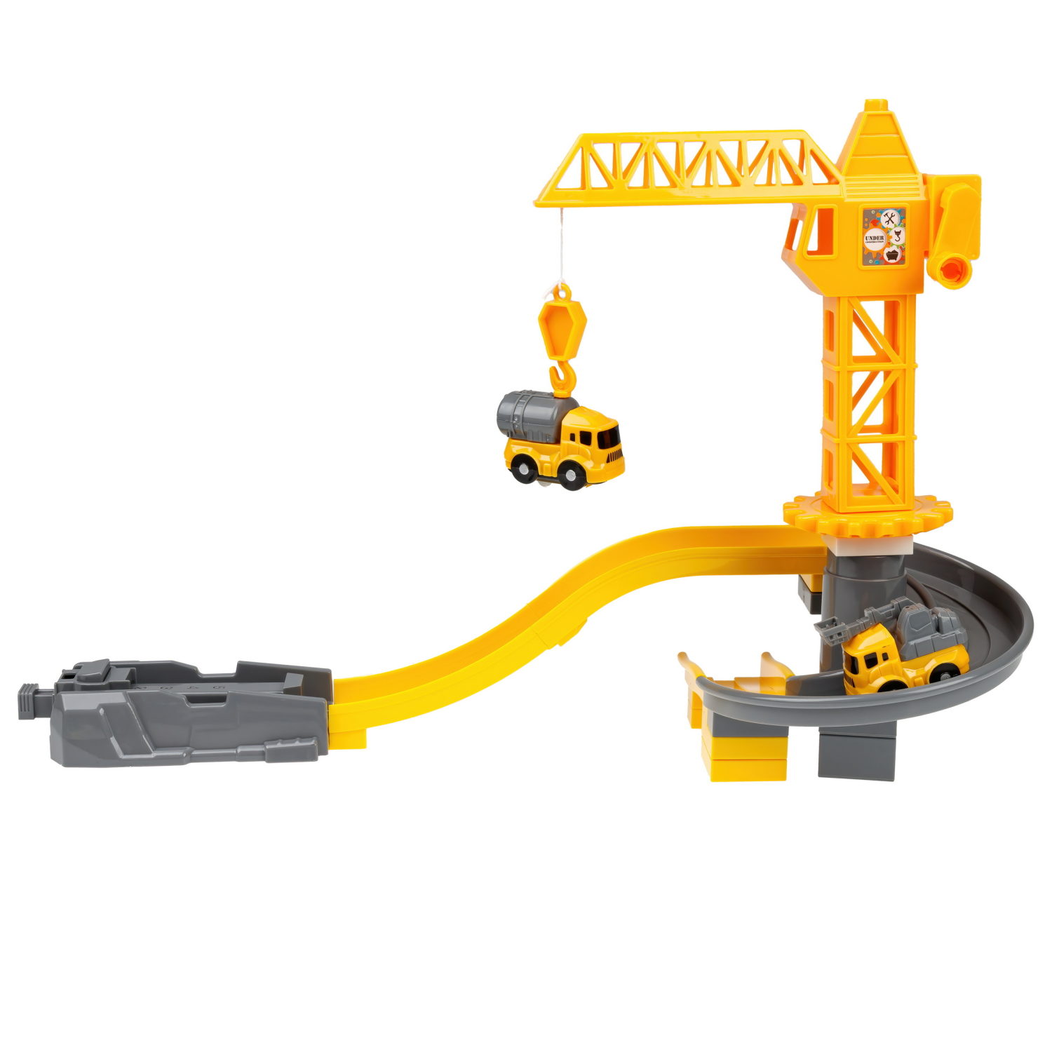 Парковка для машинок 1TOY Транспаркинг Строительный участок, автотрек с машинками