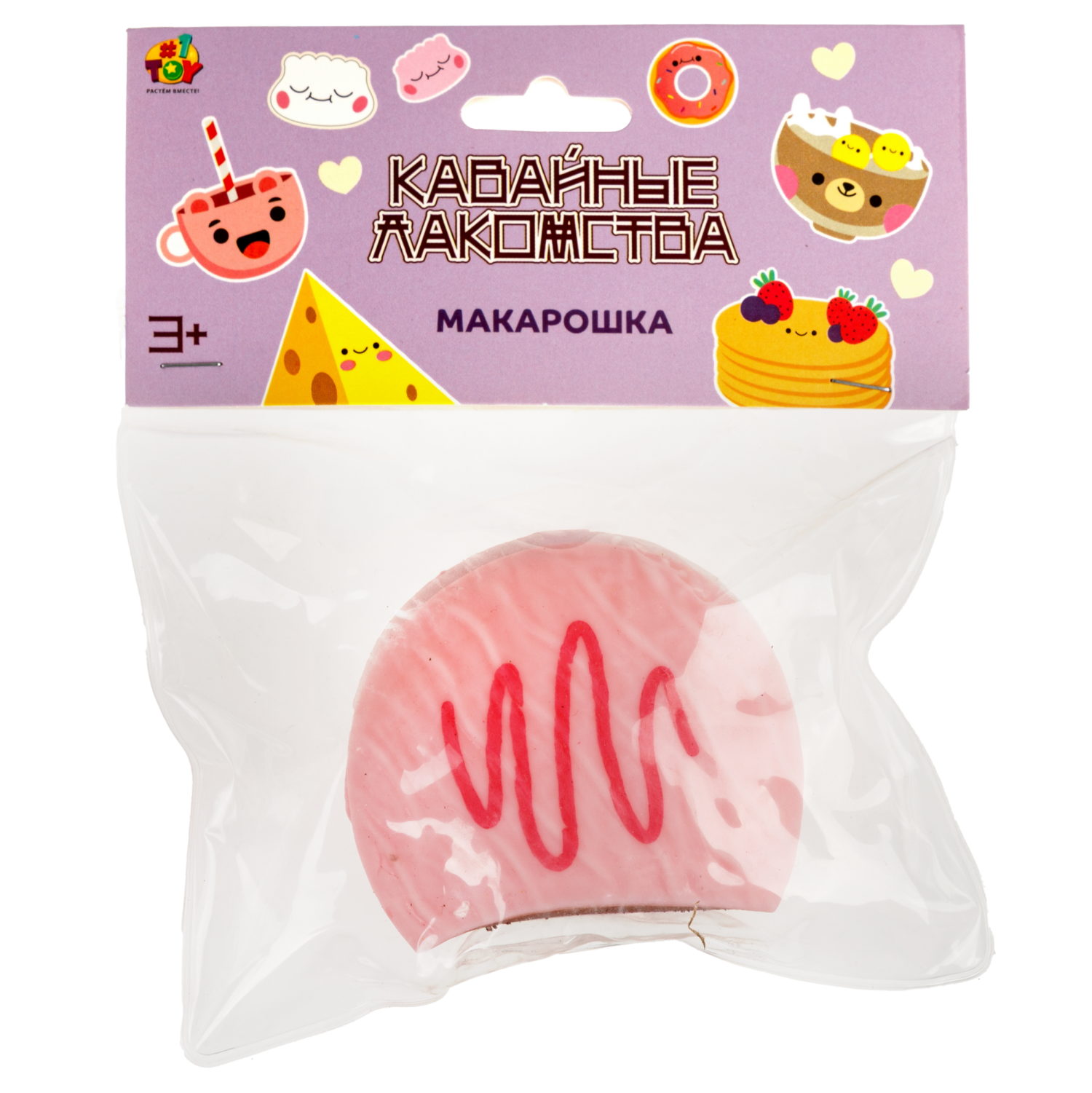 Антистресс-игрушка 1TOY Крутой замес Залиплющ Макарошка, 8х7,5х2,5 см, в ассортименте