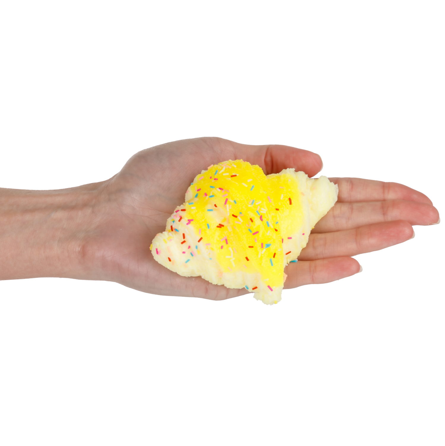 Игрушка-антистресс 1TOY Крутой замес «Няшка-вкусняшка», «Круассан с посыпкой», с колокольчиком, оранжевый