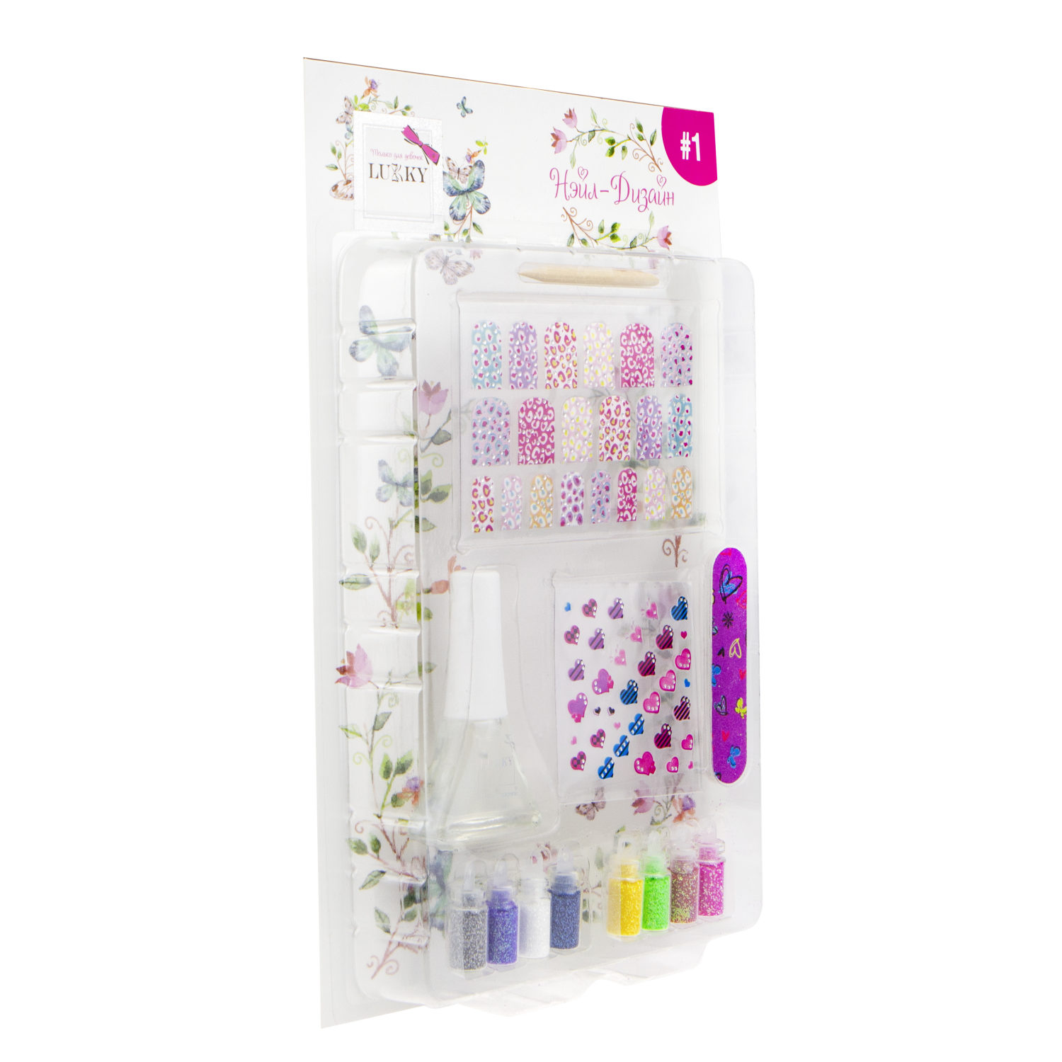 Набор LUKKY "Нэйл-Дизайн" дизайн ногтей "Сердечки, цветные пятнышки"