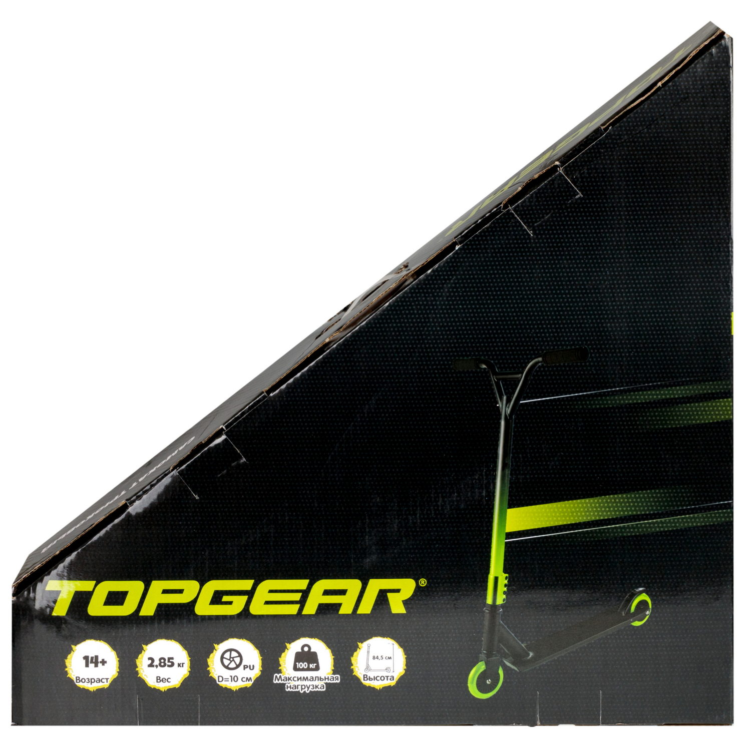 Самокат трюковый Topgear, 2-х кол. PU 2х100 мм, неопреновые грипсы, 48,5*83*64 см,, до 100 кг, черно-красный