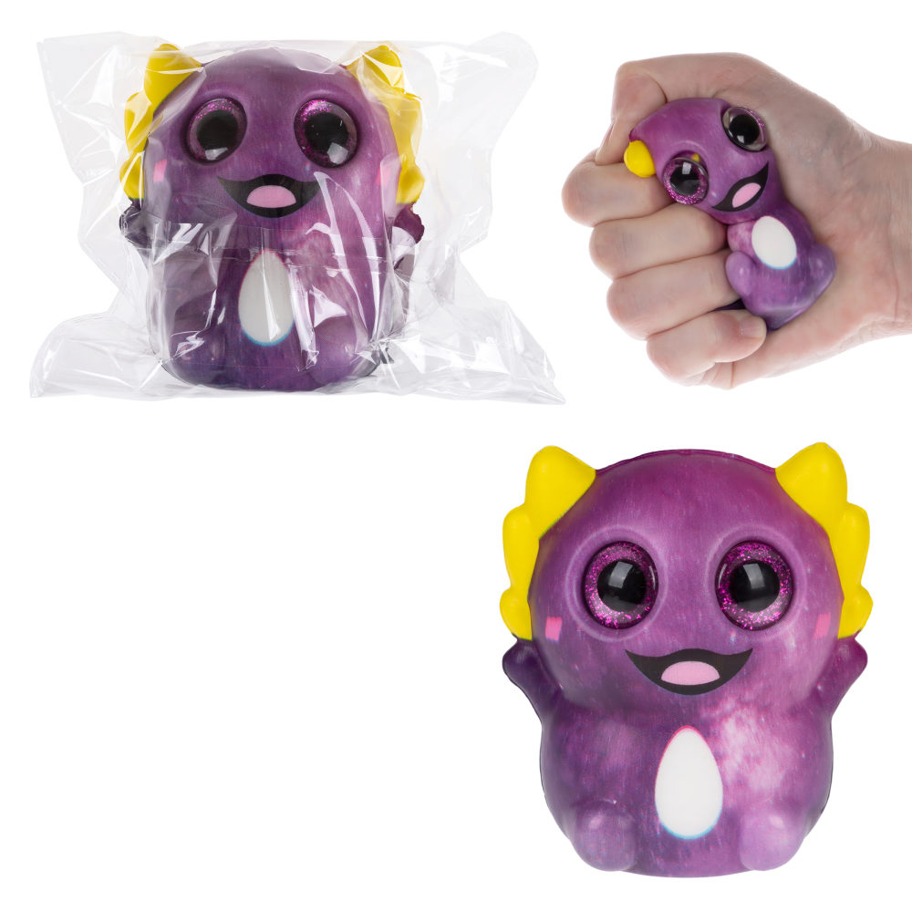 Глазастый сквиш 1TOY Аксолотль, игрушка-антистресс для рук, жмякалка, 9х7,8 см