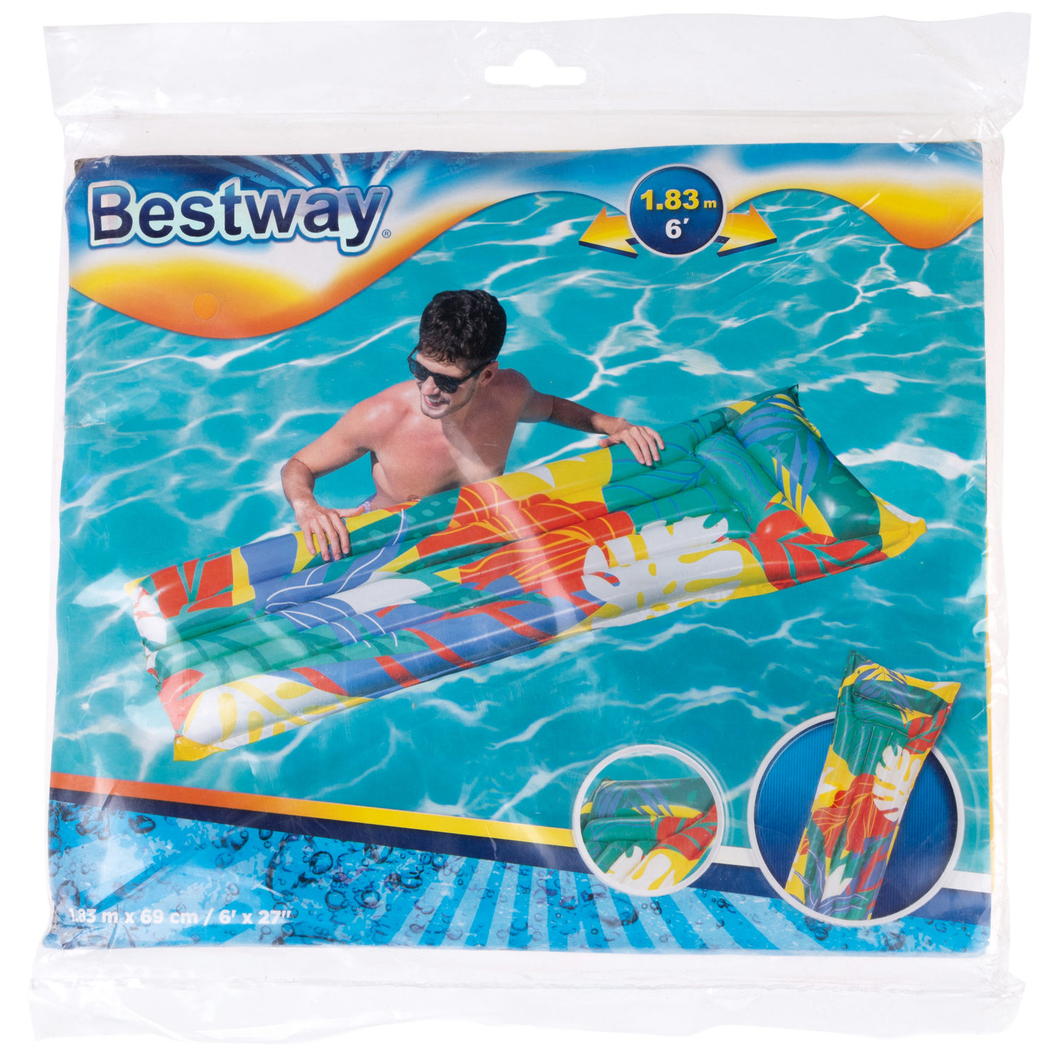 Надувной матрас для плавания Intex Интекс 183 х 69, водяной матрац, для бассейна, моря, речки, пляжа