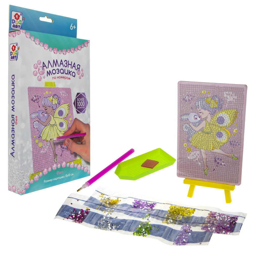 1TOY ART Алмазная мозаика. Набор "Фея" в коробке 23х15х3 см_ТЕХН.