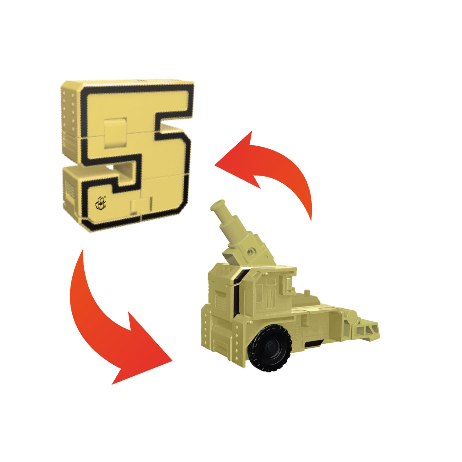 Игрушки трансформеры 1TOY Трансботы Боевой расчет, математика для дошкольников, для девочек и мальчиков, комплект из 10 цифр