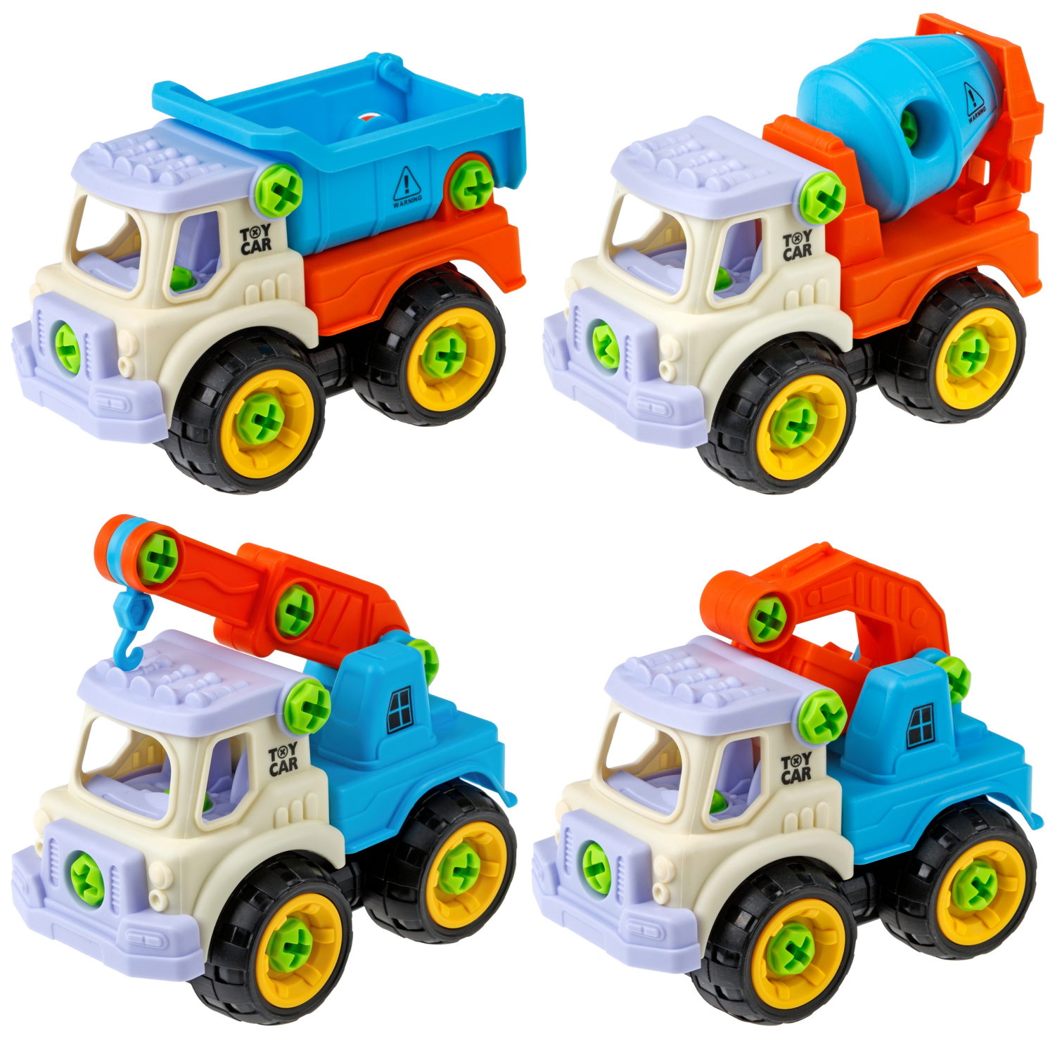 1toy Новостройка строительная техника, сборно-разборная, в асс. 4 вида (пакет)