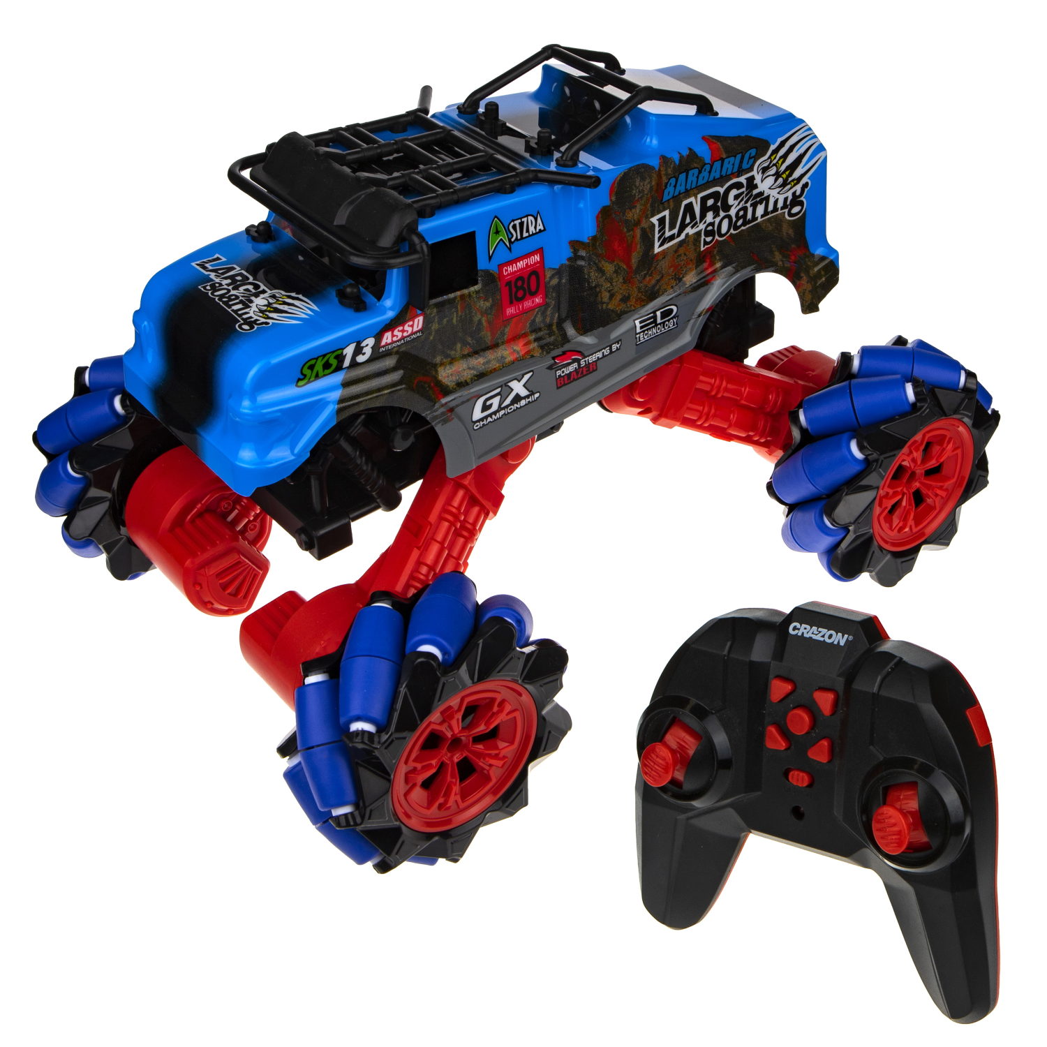 Машинка на пульте управления 1TOY Драйв, Монстр-трак Динозавр, синий