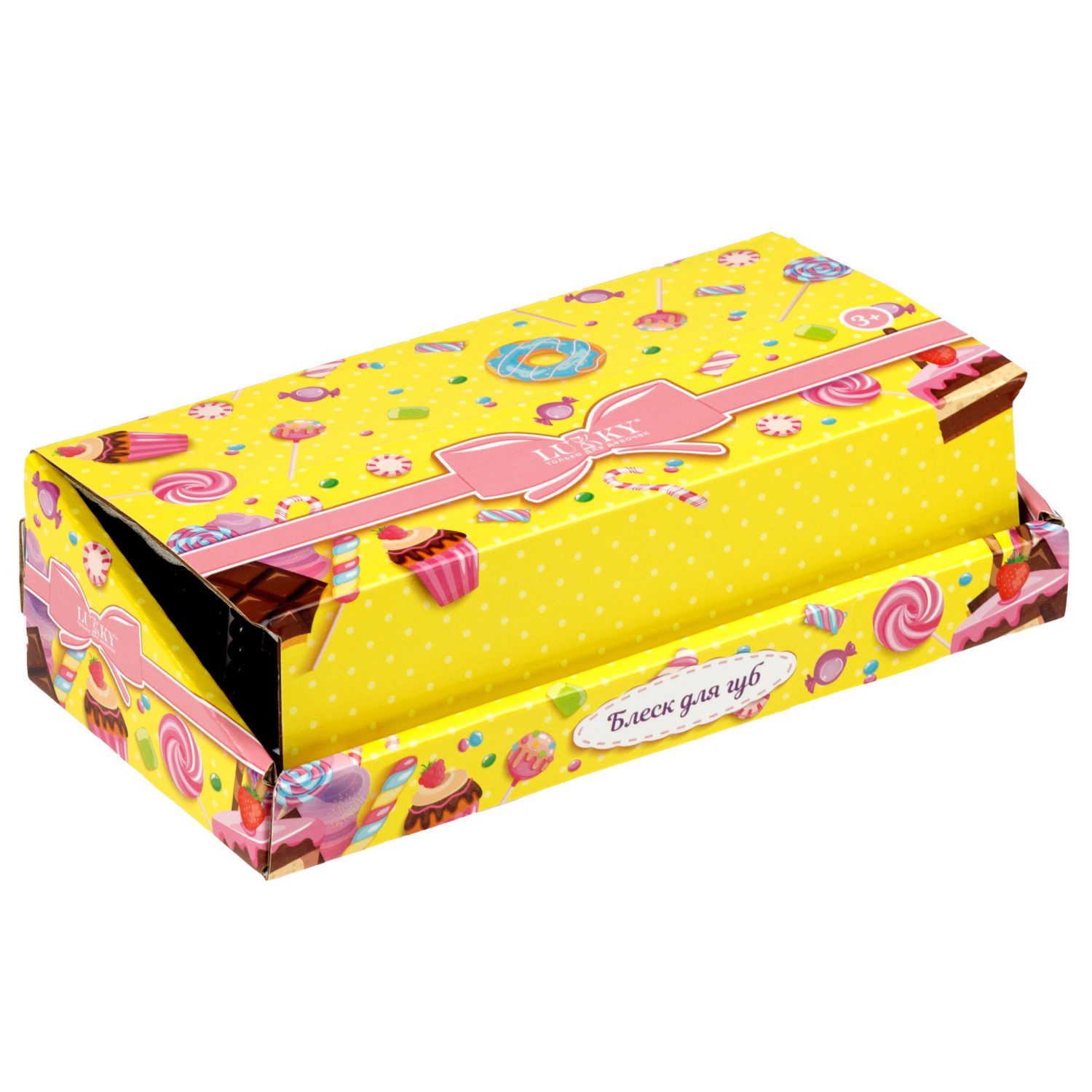 Блеск для губ с блестками Lukky Dessert Cookie, 2,5 г, 4 вида в ассортименте