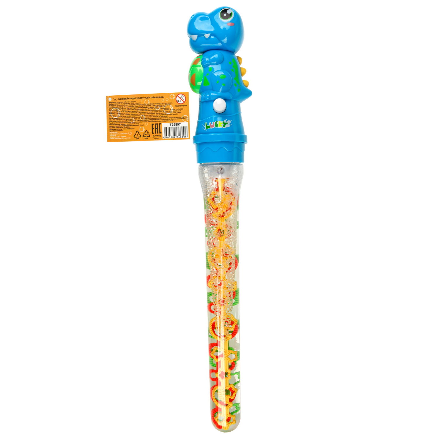 Мыльные пузыри1TOY Мы-шарики! Дракоша с веерным венчиком, 160 мл, 3 цвета в ассортименте