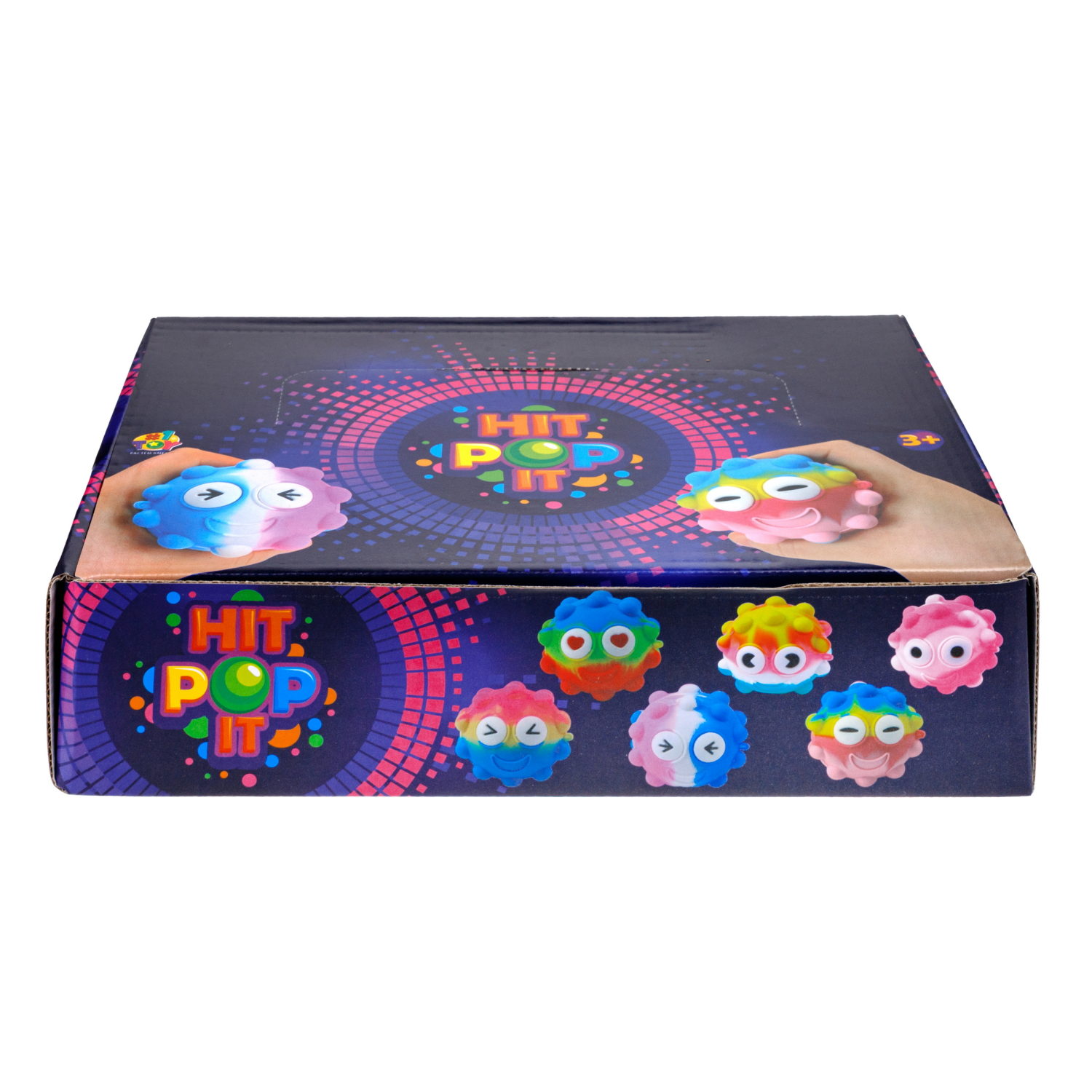 1toy Жмяка Hit Pop It "Смайлик" 7 см, 6 видов, 12 шт. в д/б
